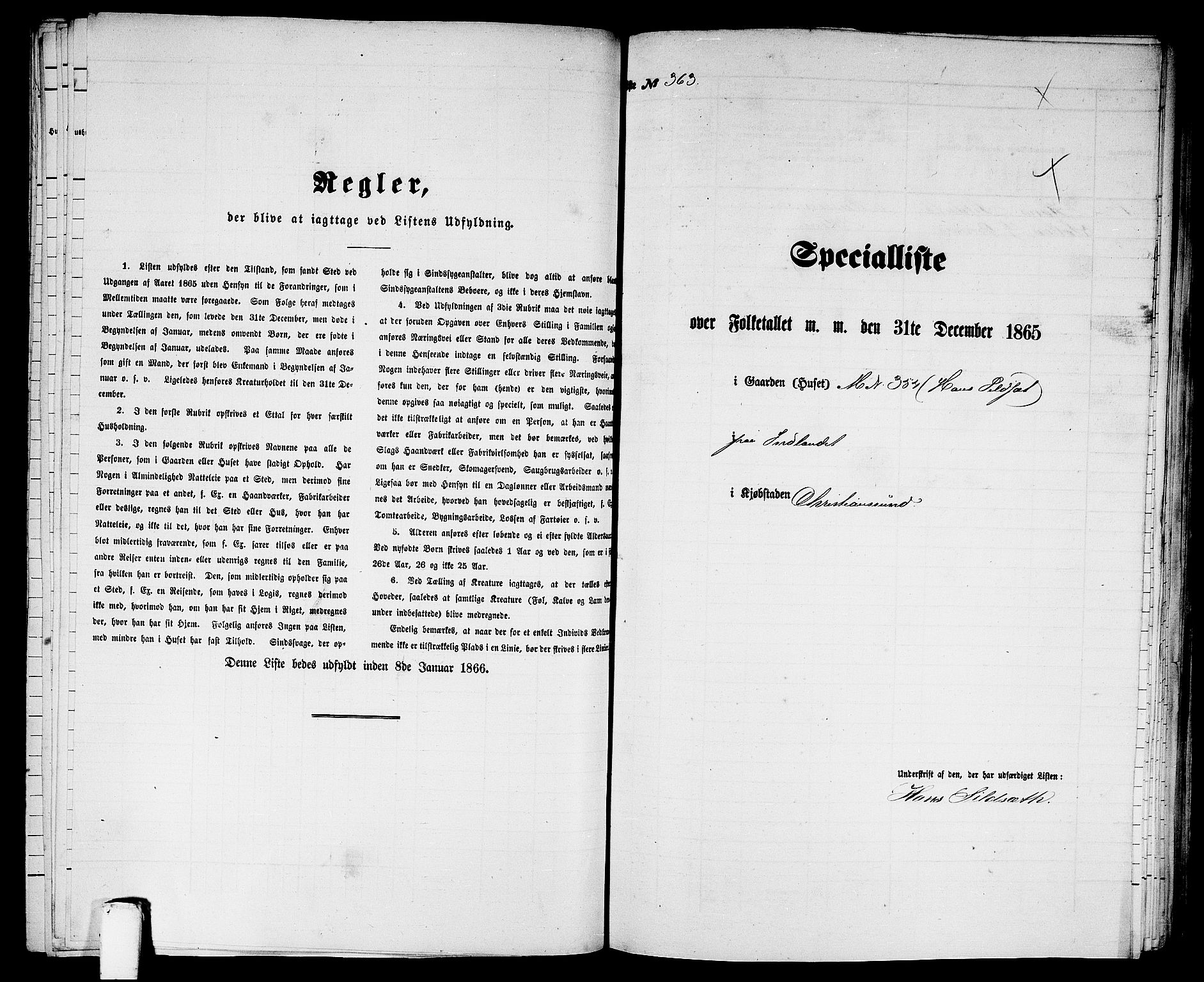 RA, Folketelling 1865 for 1503B Kristiansund prestegjeld, Kristiansund kjøpstad, 1865, s. 740