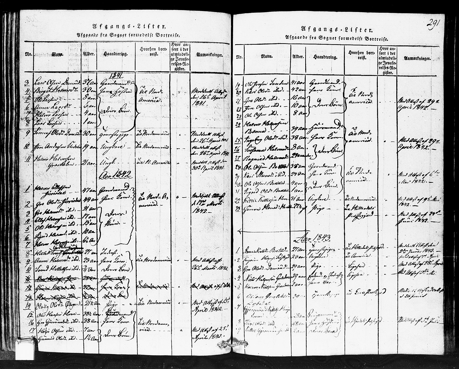Gransherad kirkebøker, AV/SAKO-A-267/F/Fb/L0002: Ministerialbok nr. II 2, 1815-1843, s. 291