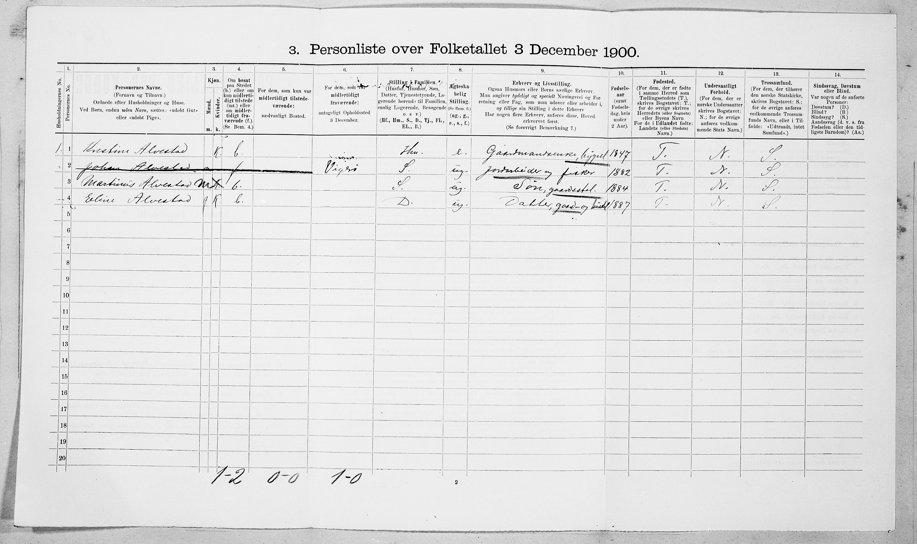 SAT, Folketelling 1900 for 1534 Haram herred, 1900, s. 586