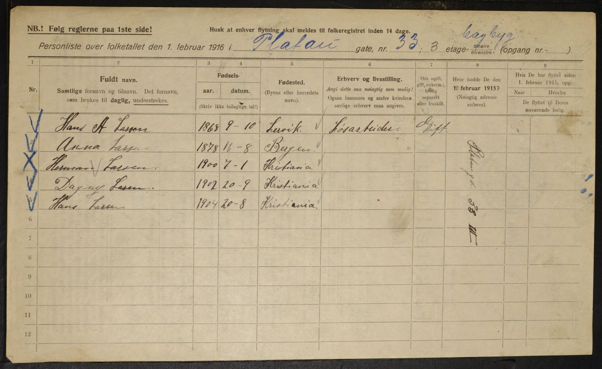 OBA, Kommunal folketelling 1.2.1916 for Kristiania, 1916, s. 82810