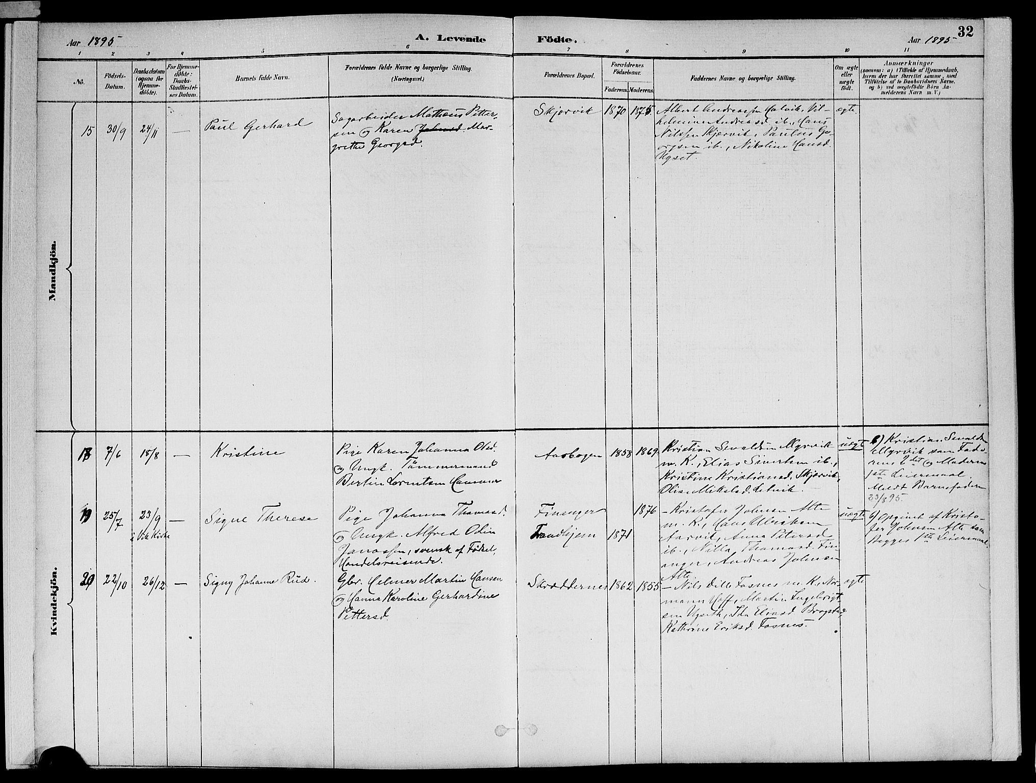 Ministerialprotokoller, klokkerbøker og fødselsregistre - Nord-Trøndelag, SAT/A-1458/773/L0617: Ministerialbok nr. 773A08, 1887-1910, s. 32