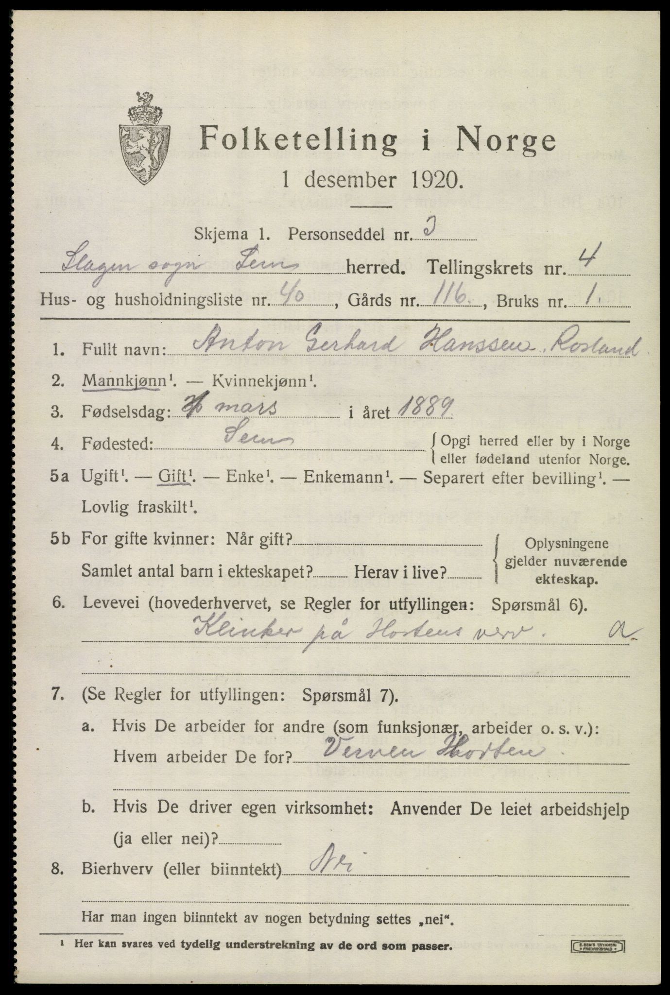 SAKO, Folketelling 1920 for 0721 Sem herred, 1920, s. 7503