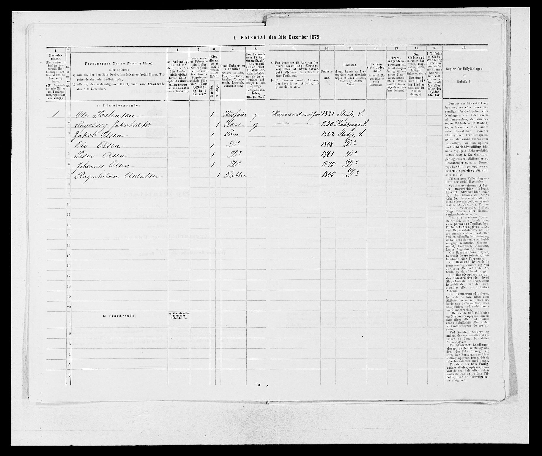 SAB, Folketelling 1875 for 1420P Sogndal prestegjeld, 1875, s. 759