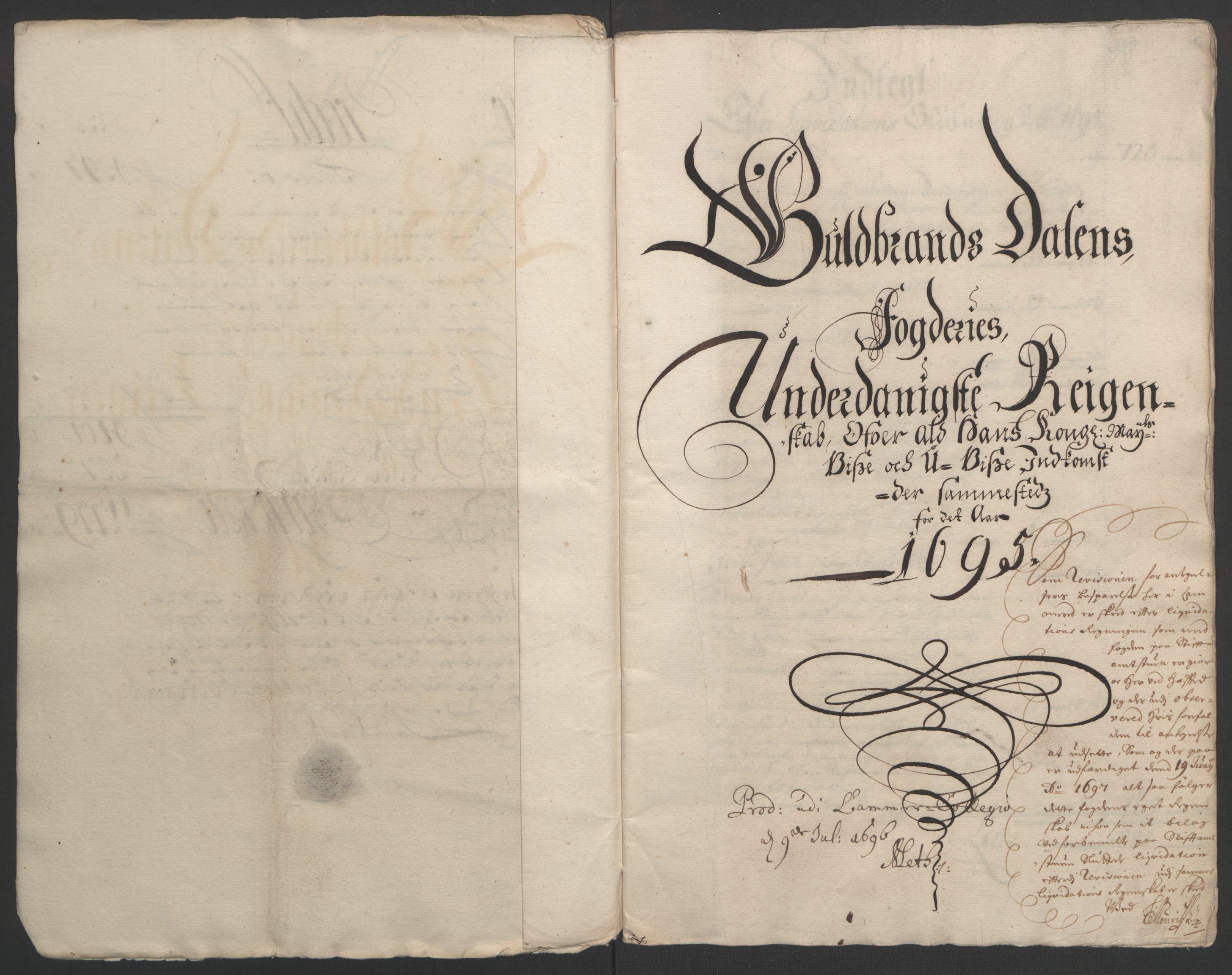 Rentekammeret inntil 1814, Reviderte regnskaper, Fogderegnskap, AV/RA-EA-4092/R17/L1169: Fogderegnskap Gudbrandsdal, 1695, s. 9