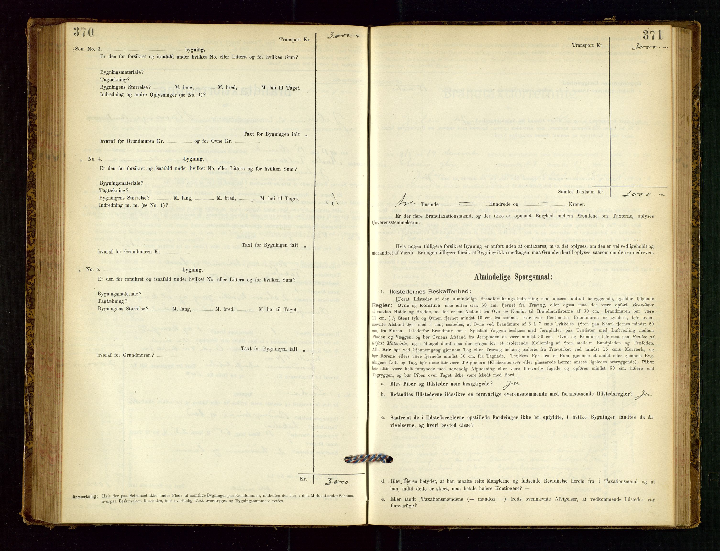 Jelsa lensmannskontor, SAST/A-100360/Gob/L0001: "Brandtaxationsprotocol", 1895-1918, s. 370-371