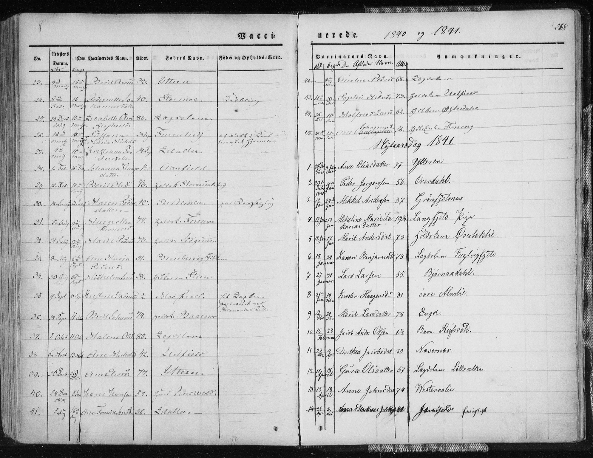Ministerialprotokoller, klokkerbøker og fødselsregistre - Nordland, AV/SAT-A-1459/827/L0390: Ministerialbok nr. 827A02, 1826-1841, s. 268