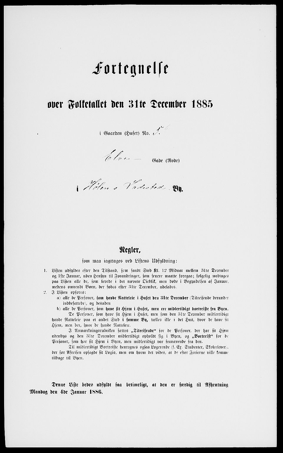 RA, Folketelling 1885 for 0204 Hølen ladested, 1885, s. 15