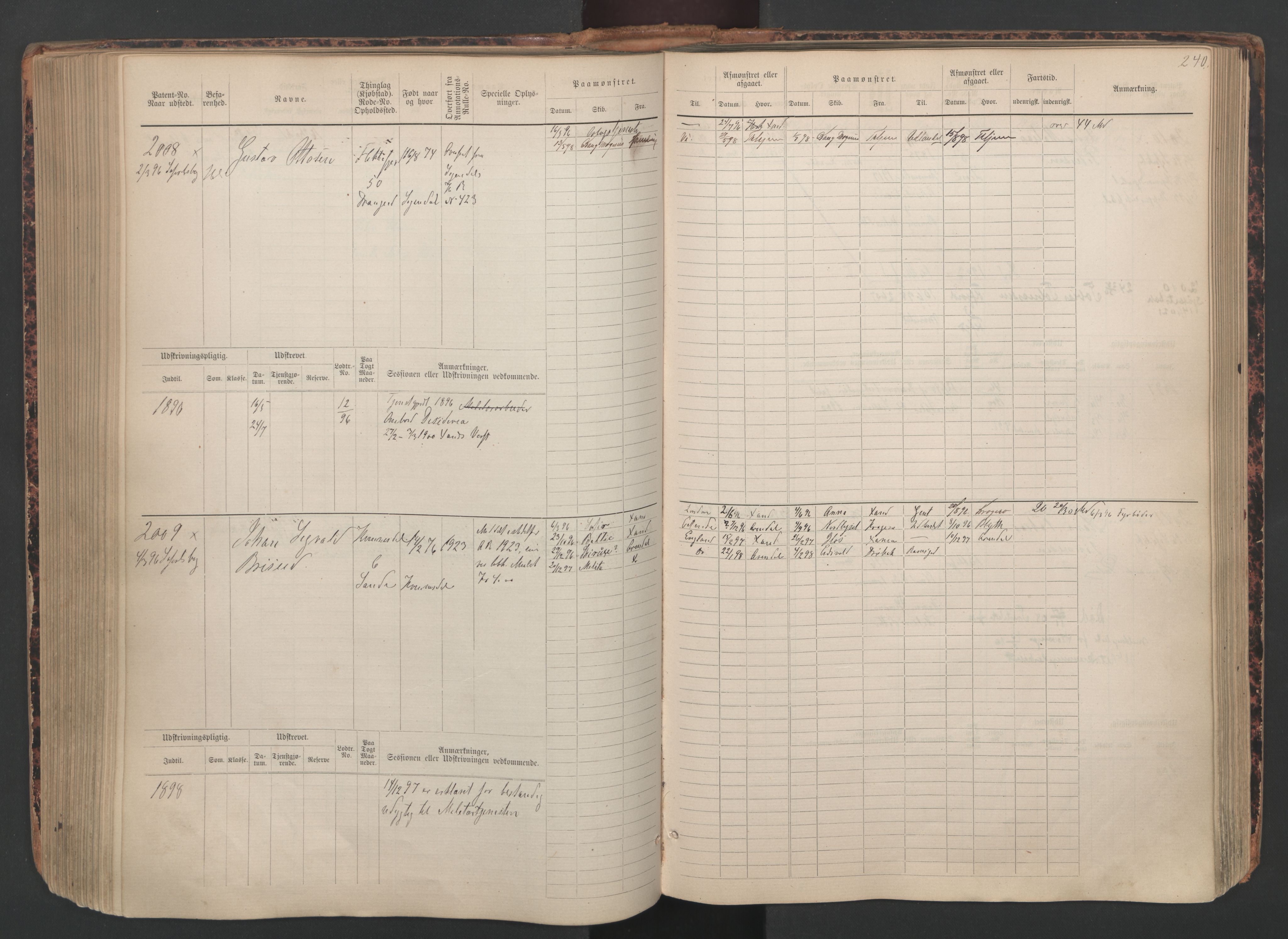 Flekkefjord mønstringskrets, SAK/2031-0018/F/Fb/L0010: Hovedrulle nr 1534-2329, Æ-7, 1884-1948, s. 242