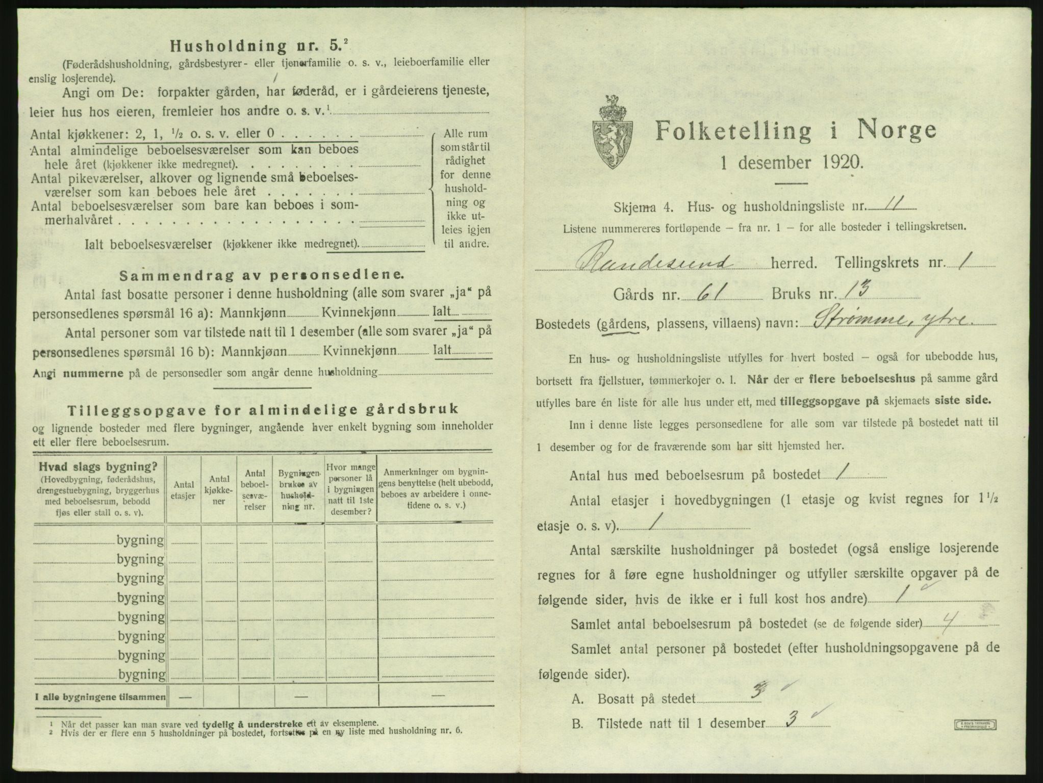 SAK, Folketelling 1920 for 1011 Randesund herred, 1920, s. 52