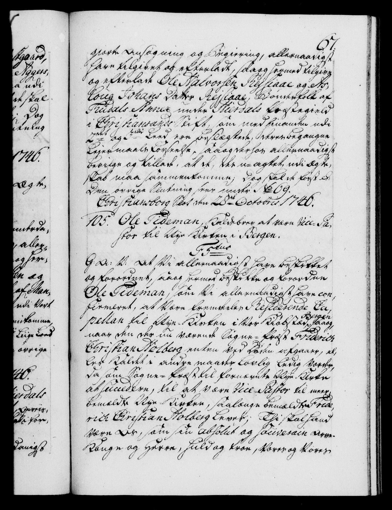 Danske Kanselli 1572-1799, RA/EA-3023/F/Fc/Fca/Fcaa/L0035: Norske registre, 1746-1748, s. 67a