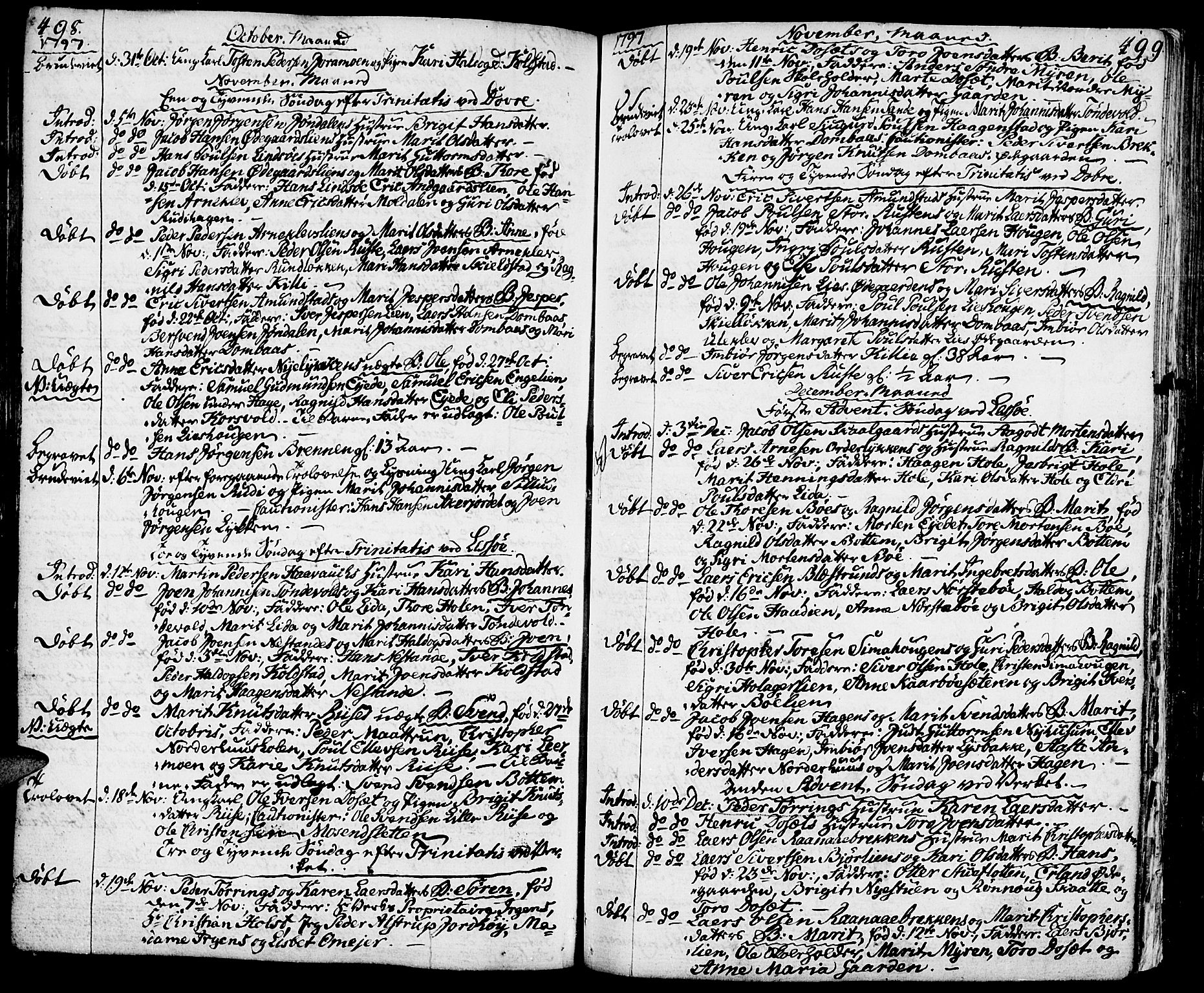 Lesja prestekontor, AV/SAH-PREST-068/H/Ha/Haa/L0003: Ministerialbok nr. 3, 1777-1819, s. 498-499