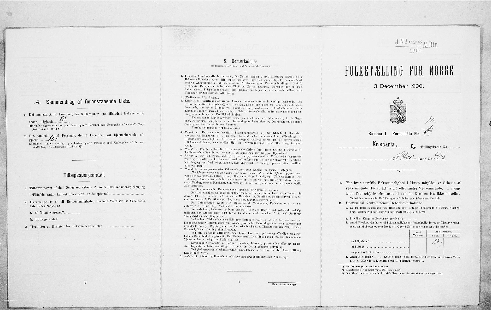 SAO, Folketelling 1900 for 0301 Kristiania kjøpstad, 1900, s. 92446