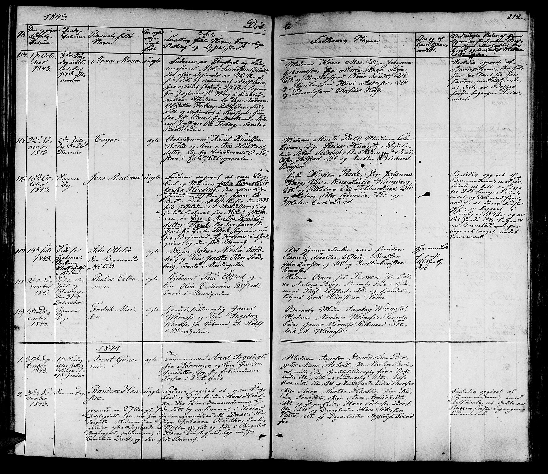 Ministerialprotokoller, klokkerbøker og fødselsregistre - Sør-Trøndelag, AV/SAT-A-1456/602/L0136: Klokkerbok nr. 602C04, 1833-1845, s. 212