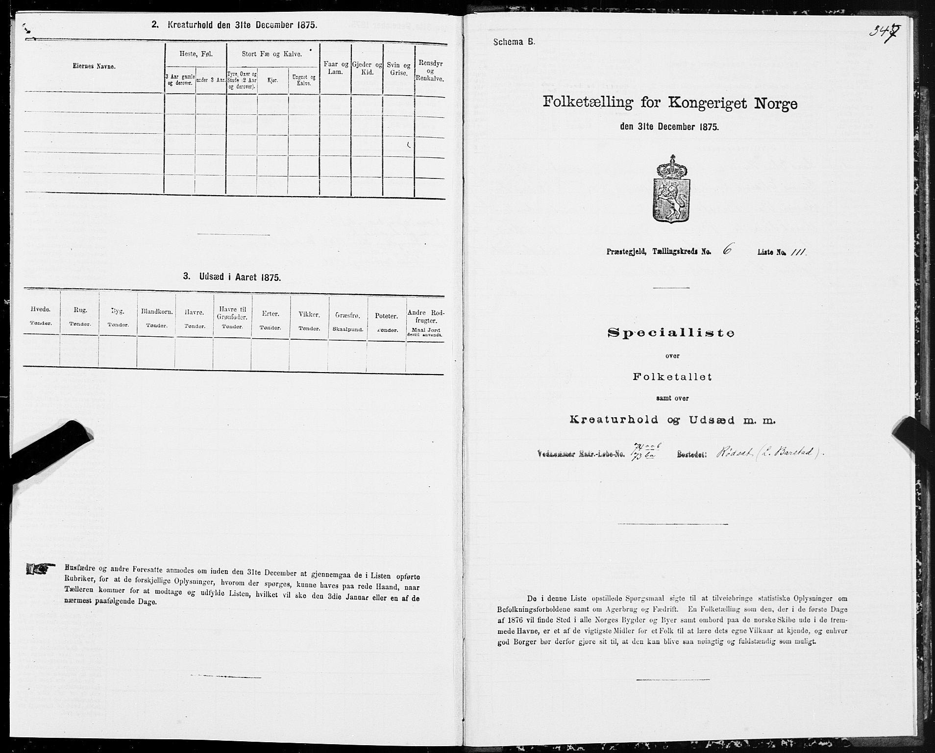 SAT, Folketelling 1875 for 1519P Volda prestegjeld, 1875, s. 4347