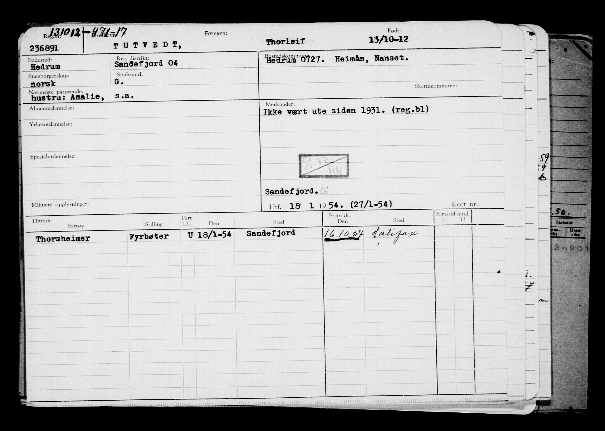 Direktoratet for sjømenn, AV/RA-S-3545/G/Gb/L0108: Hovedkort, 1912, s. 53