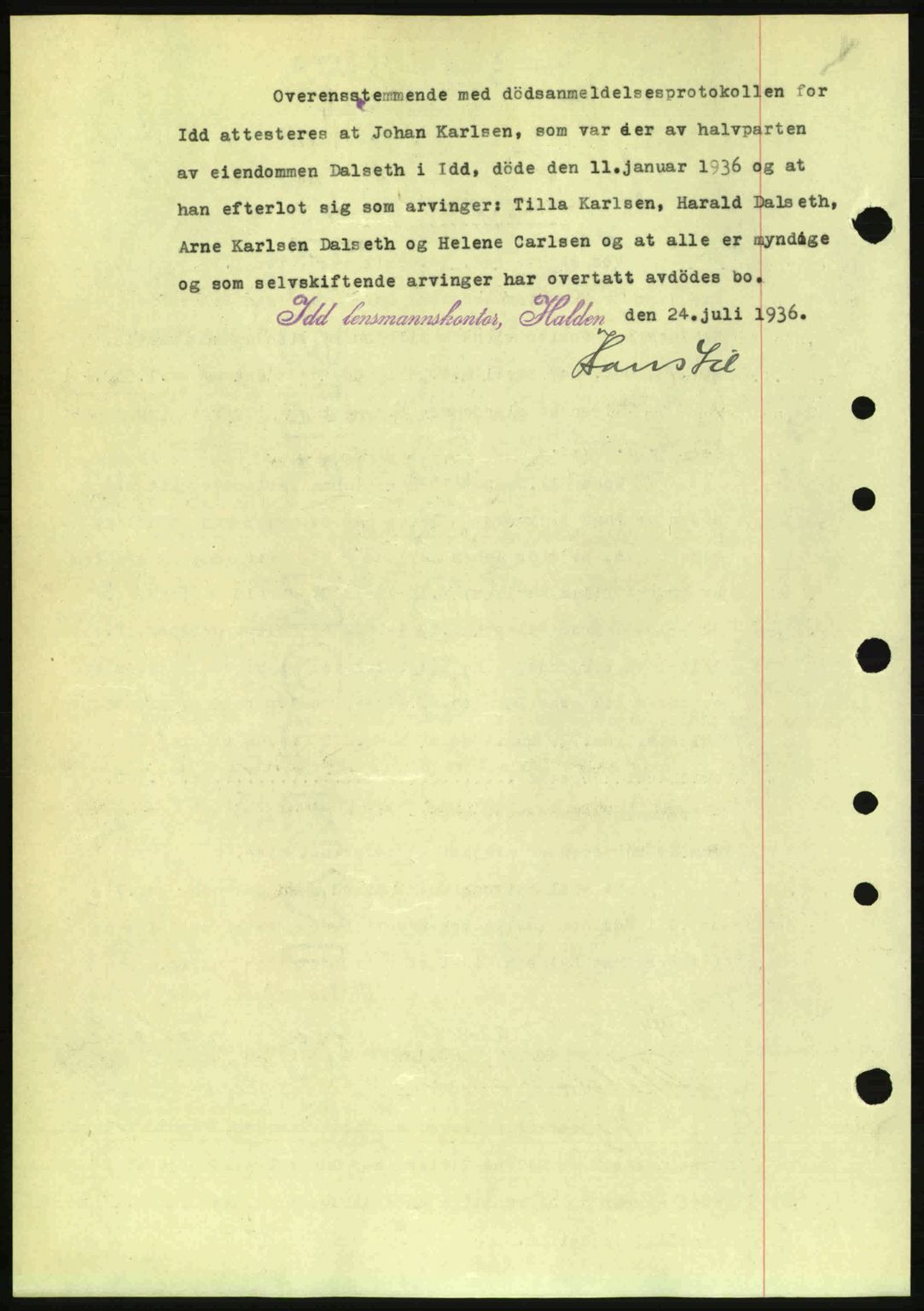 Idd og Marker sorenskriveri, AV/SAO-A-10283/G/Gb/Gbb/L0001: Pantebok nr. A1, 1936-1937, Dagboknr: 747/1936