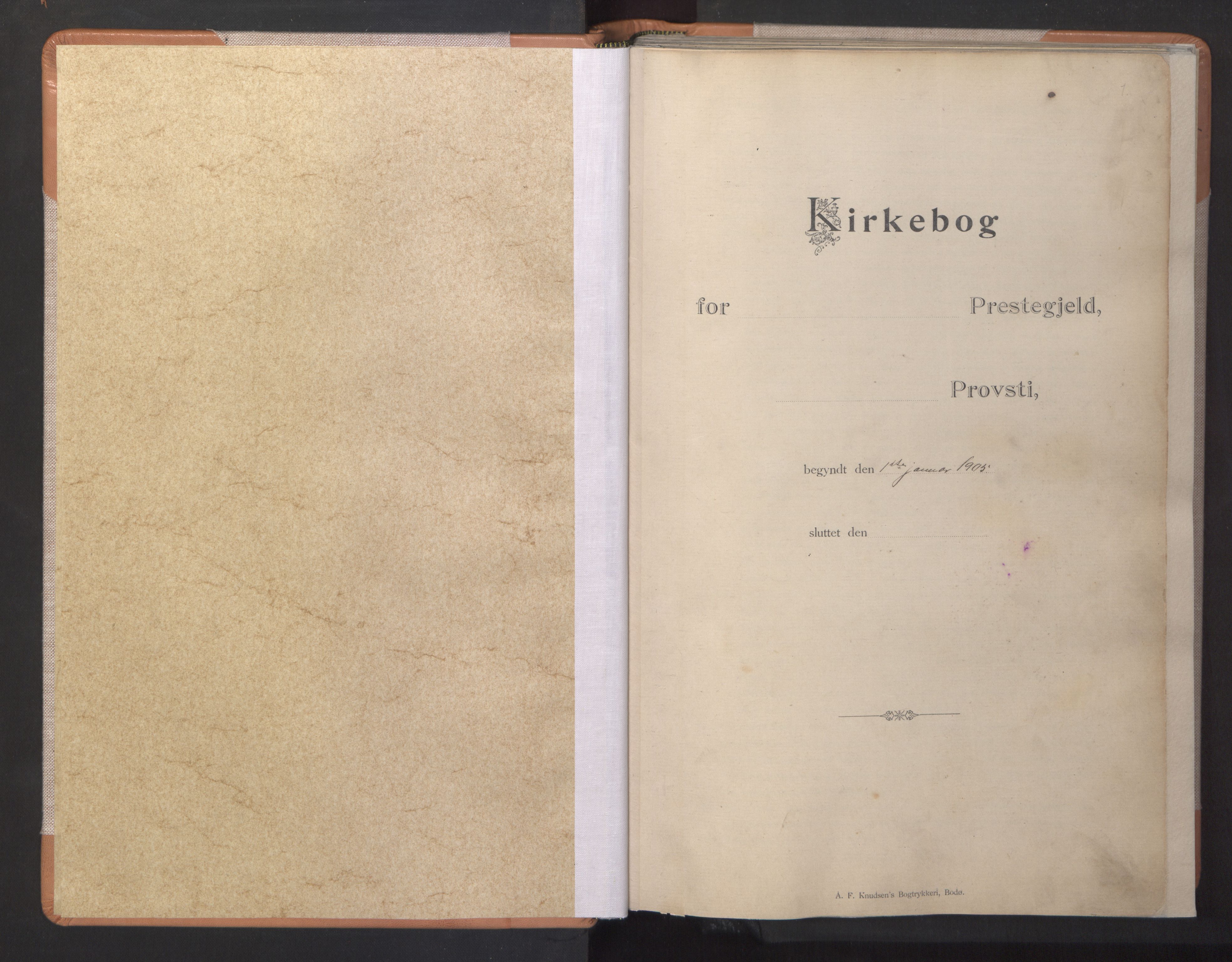 Ministerialprotokoller, klokkerbøker og fødselsregistre - Nordland, AV/SAT-A-1459/806/L0117: Klokkerbok nr. 806C01, 1905-1957, s. 1