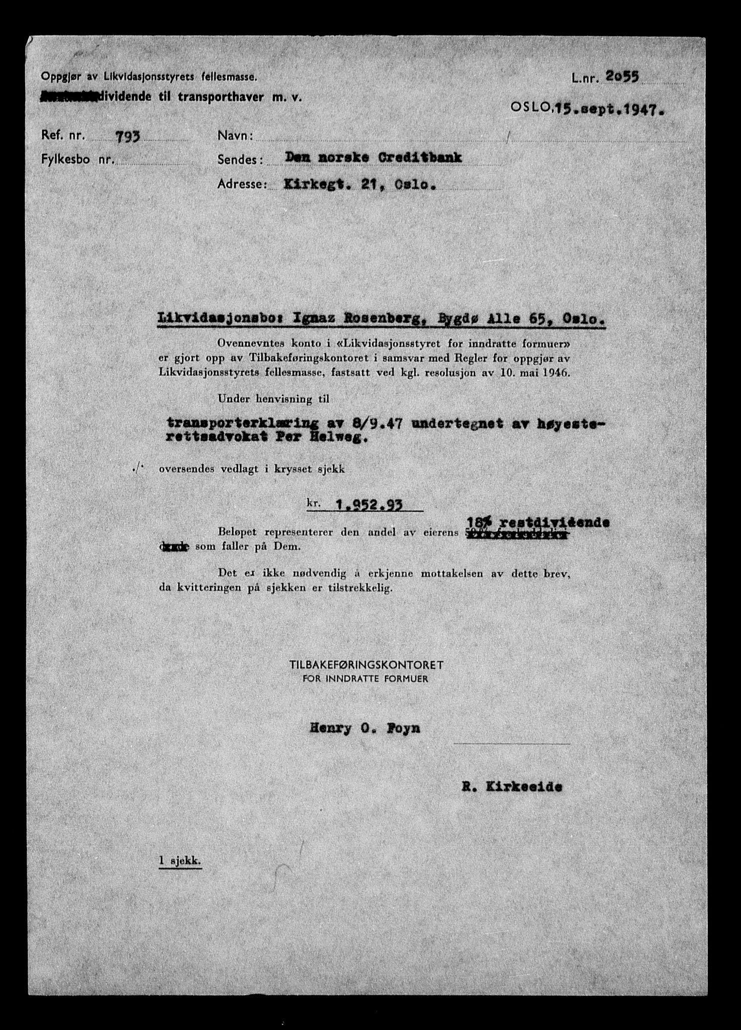 Justisdepartementet, Tilbakeføringskontoret for inndratte formuer, AV/RA-S-1564/H/Hc/Hcc/L0973: --, 1945-1947, s. 510