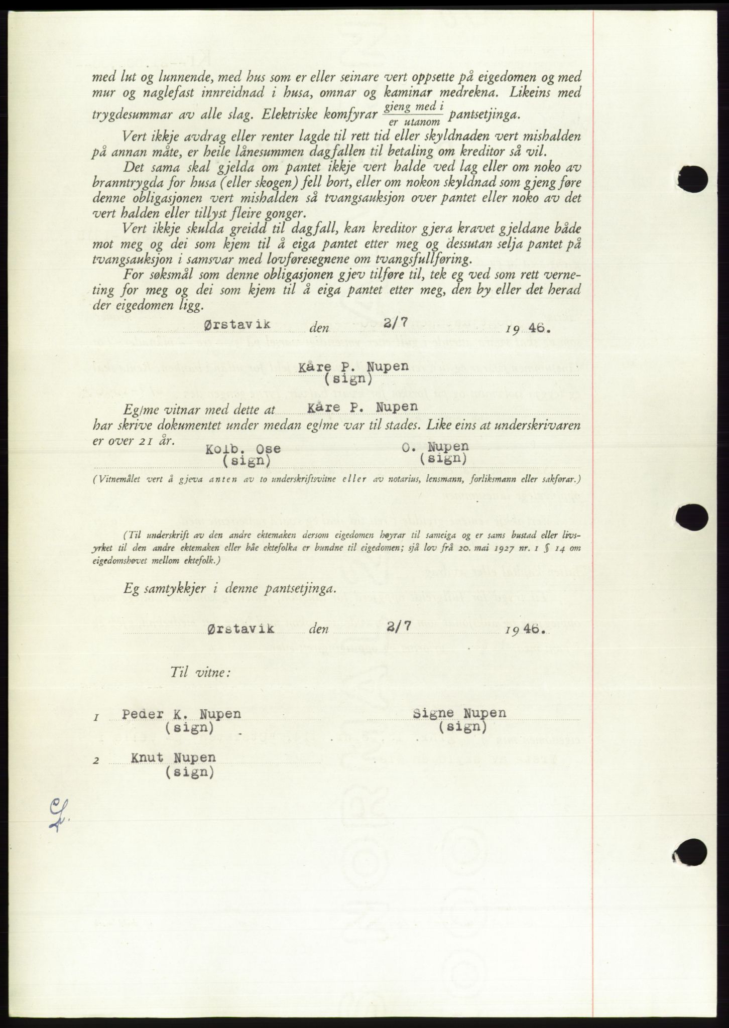 Søre Sunnmøre sorenskriveri, AV/SAT-A-4122/1/2/2C/L0114: Pantebok nr. 1-2B, 1943-1947, Dagboknr: 1548/1946