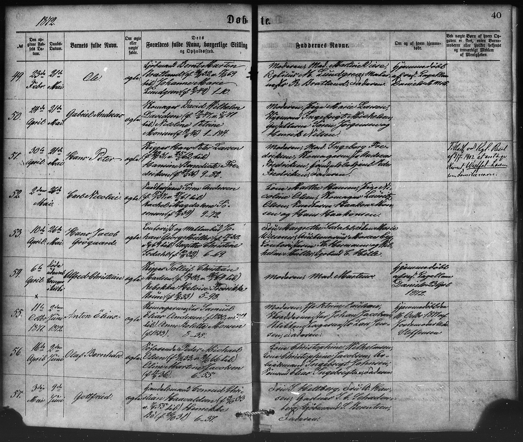 Nykirken Sokneprestembete, AV/SAB-A-77101/H/Haa/L0016: Ministerialbok nr. B 3, 1870-1884, s. 40