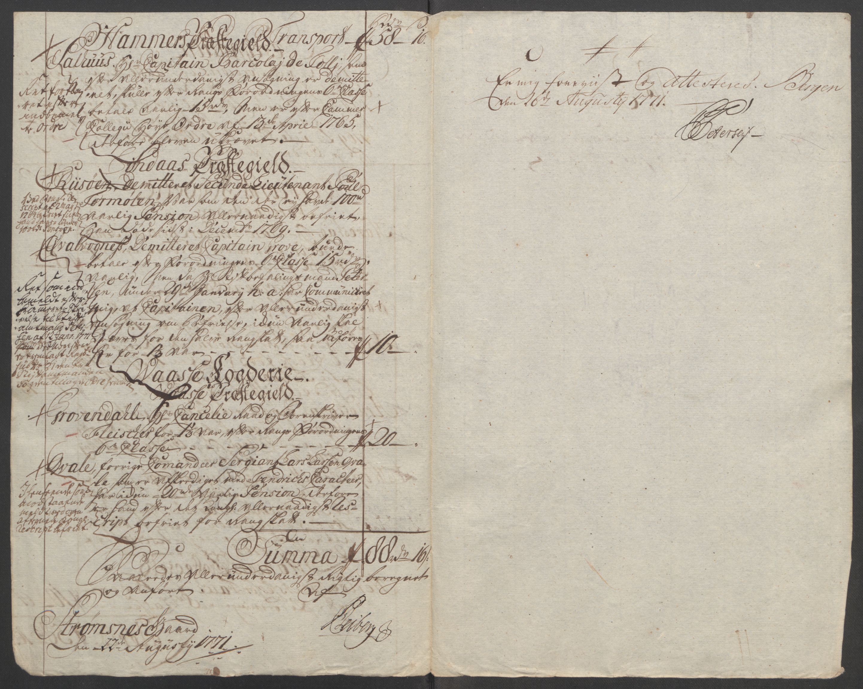 Rentekammeret inntil 1814, Reviderte regnskaper, Fogderegnskap, AV/RA-EA-4092/R51/L3303: Ekstraskatten Nordhordland og Voss, 1762-1772, s. 403