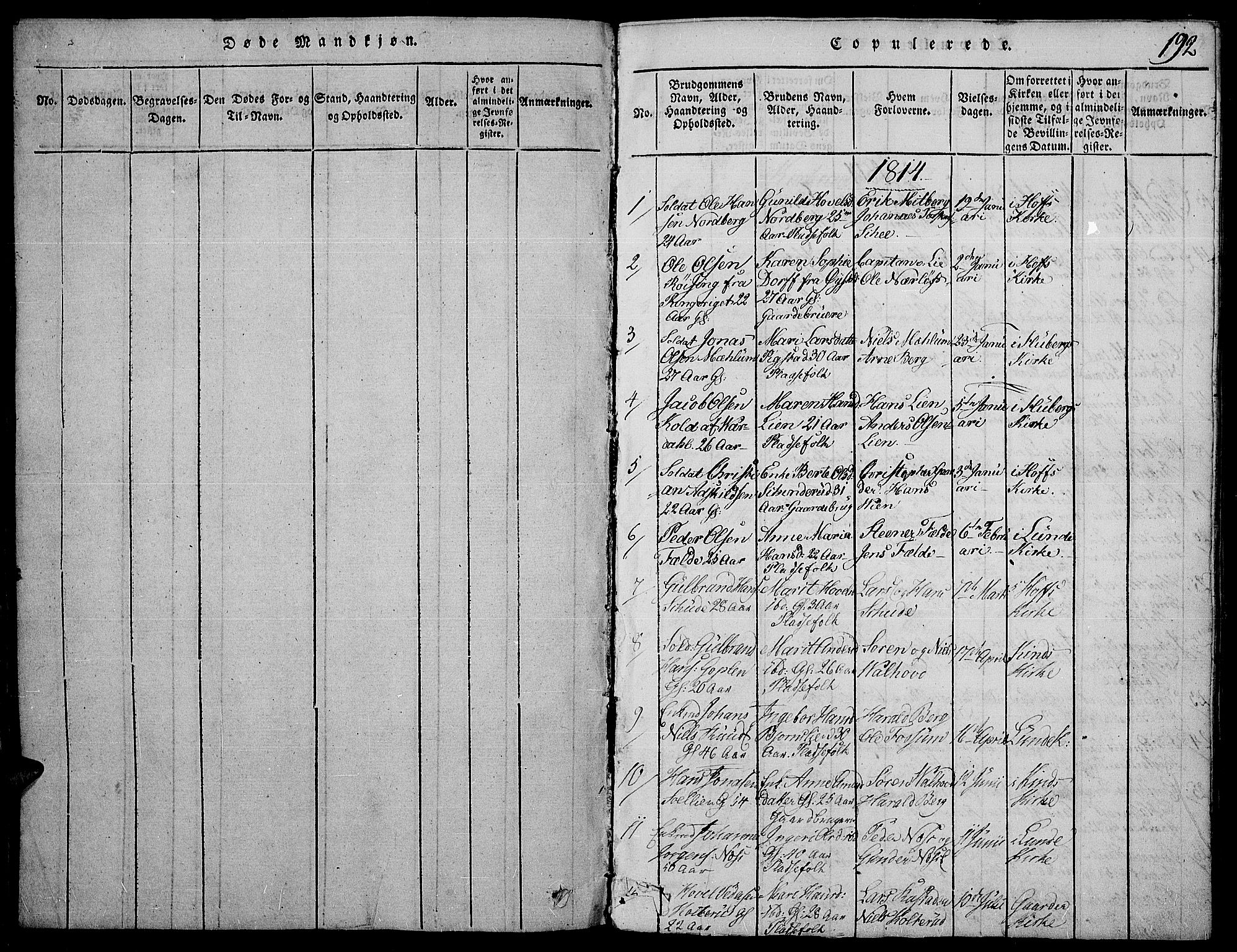 Land prestekontor, AV/SAH-PREST-120/H/Ha/Haa/L0007: Ministerialbok nr. 7, 1814-1830, s. 192