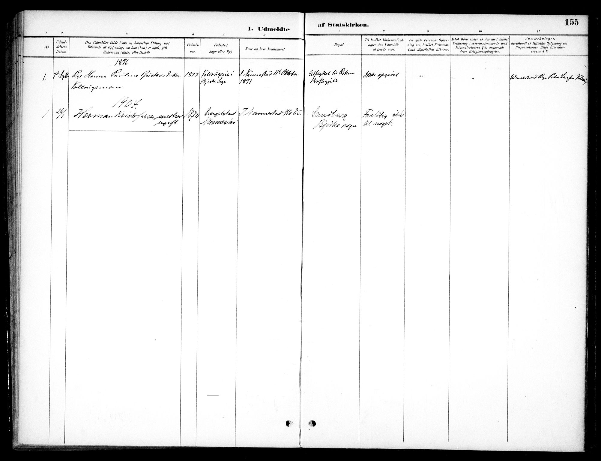 Nannestad prestekontor Kirkebøker, AV/SAO-A-10414a/F/Fc/L0002: Ministerialbok nr. III 2, 1893-1907, s. 155