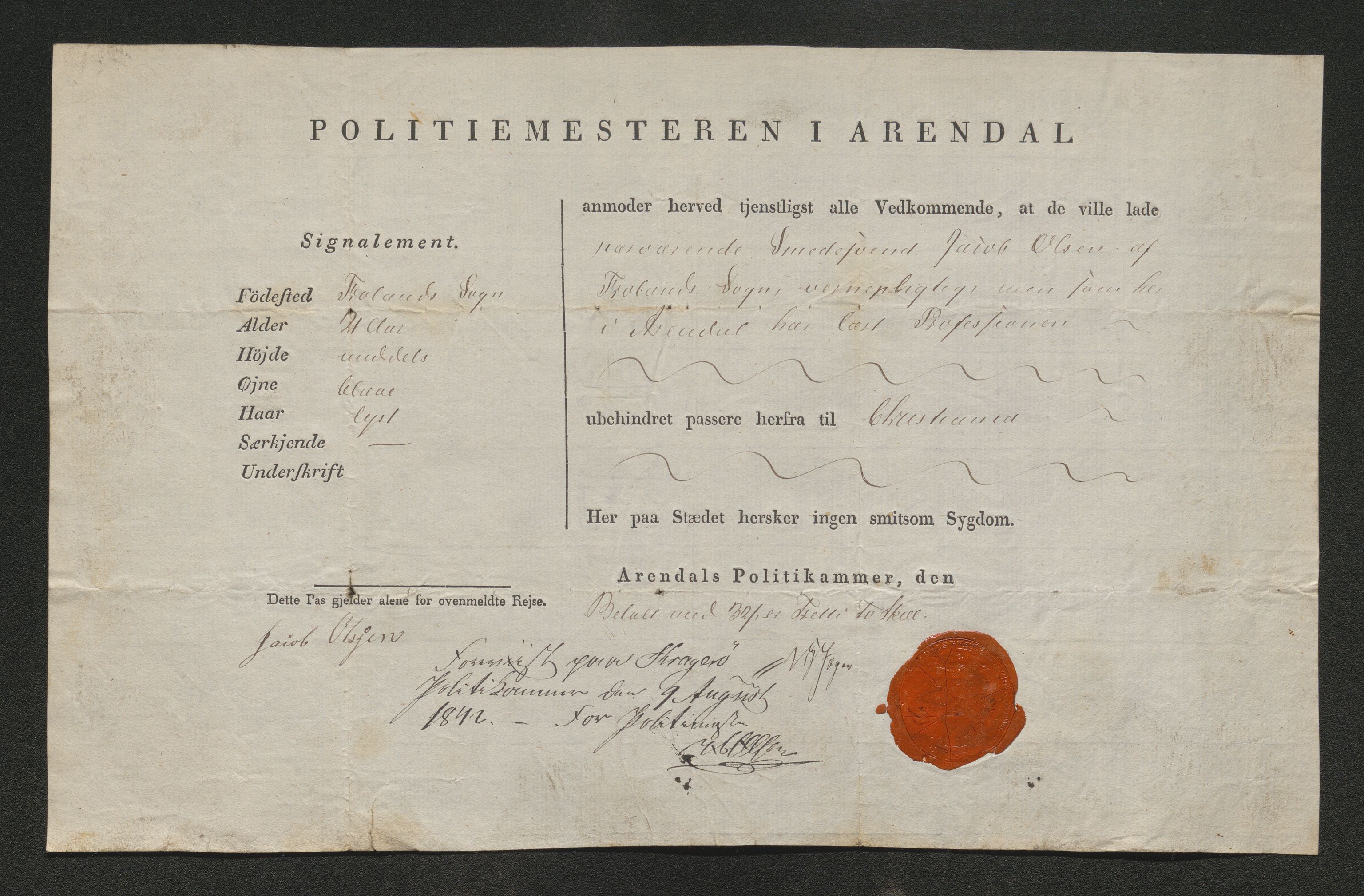 Drammen politikammer, AV/SAKO-A-623/I/Ia/Iab/L0006: Innleverte pass, 1841-1842, s. 571