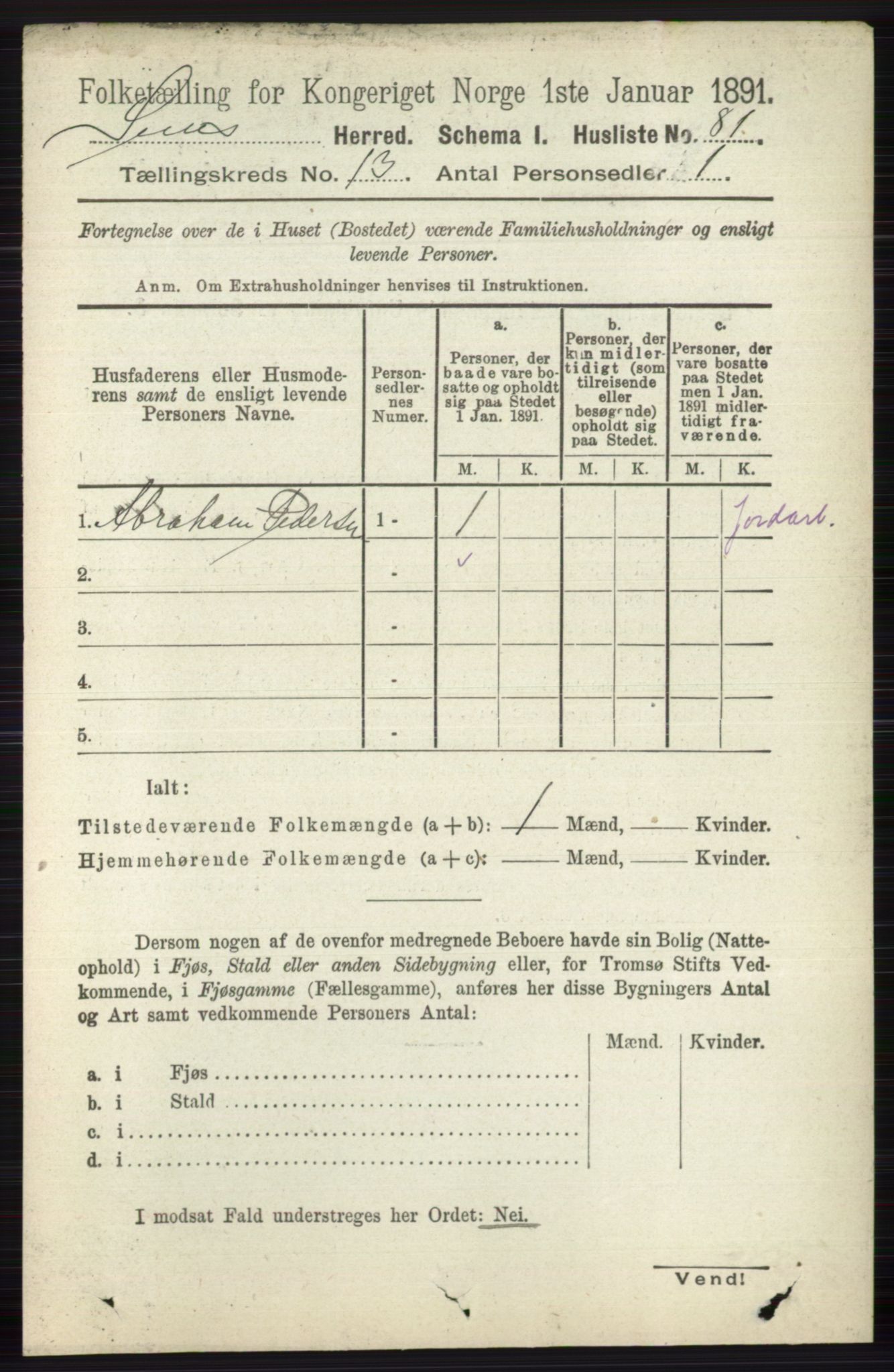 RA, Folketelling 1891 for 0721 Sem herred, 1891, s. 6395