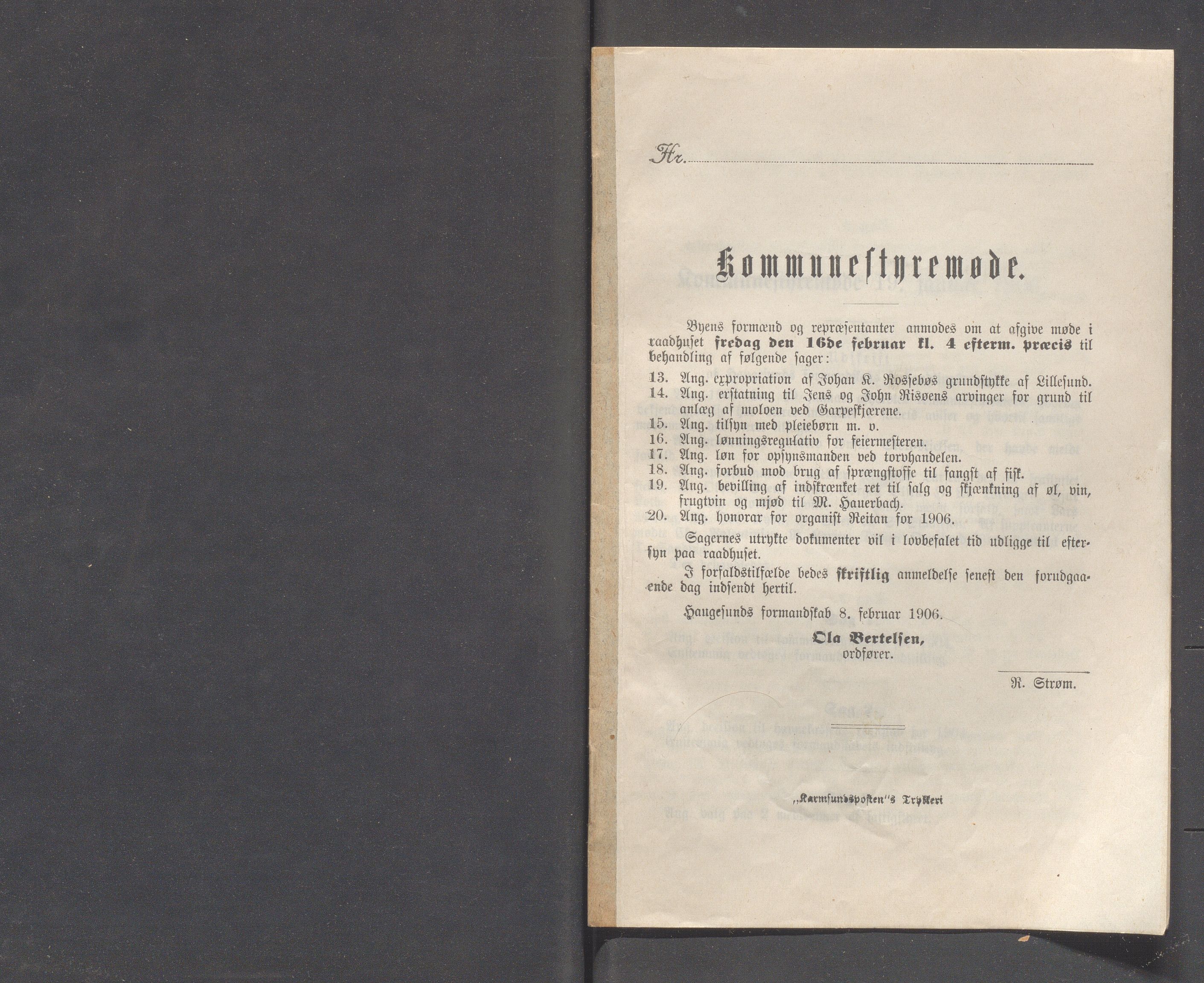 Haugesund kommune - Formannskapet og Bystyret, IKAR/A-740/A/Abb/L0001: Bystyreforhandlinger, 1889-1907, s. 737