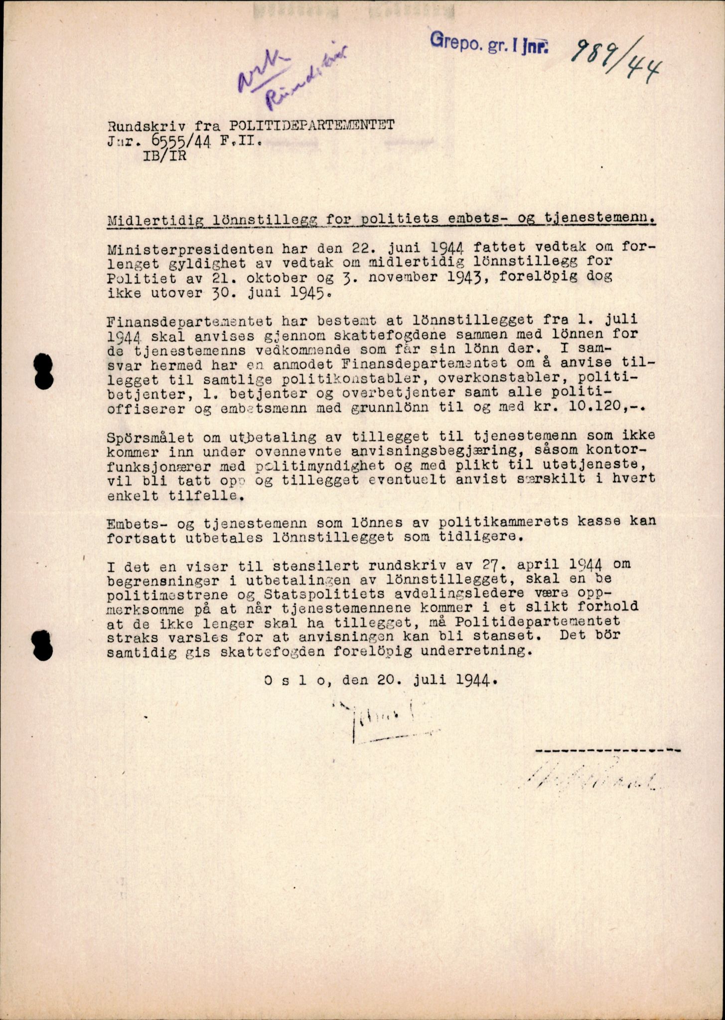 Forsvarets Overkommando. 2 kontor. Arkiv 11.4. Spredte tyske arkivsaker, AV/RA-RAFA-7031/D/Dar/Darc/L0006: BdSN, 1942-1945, s. 1371