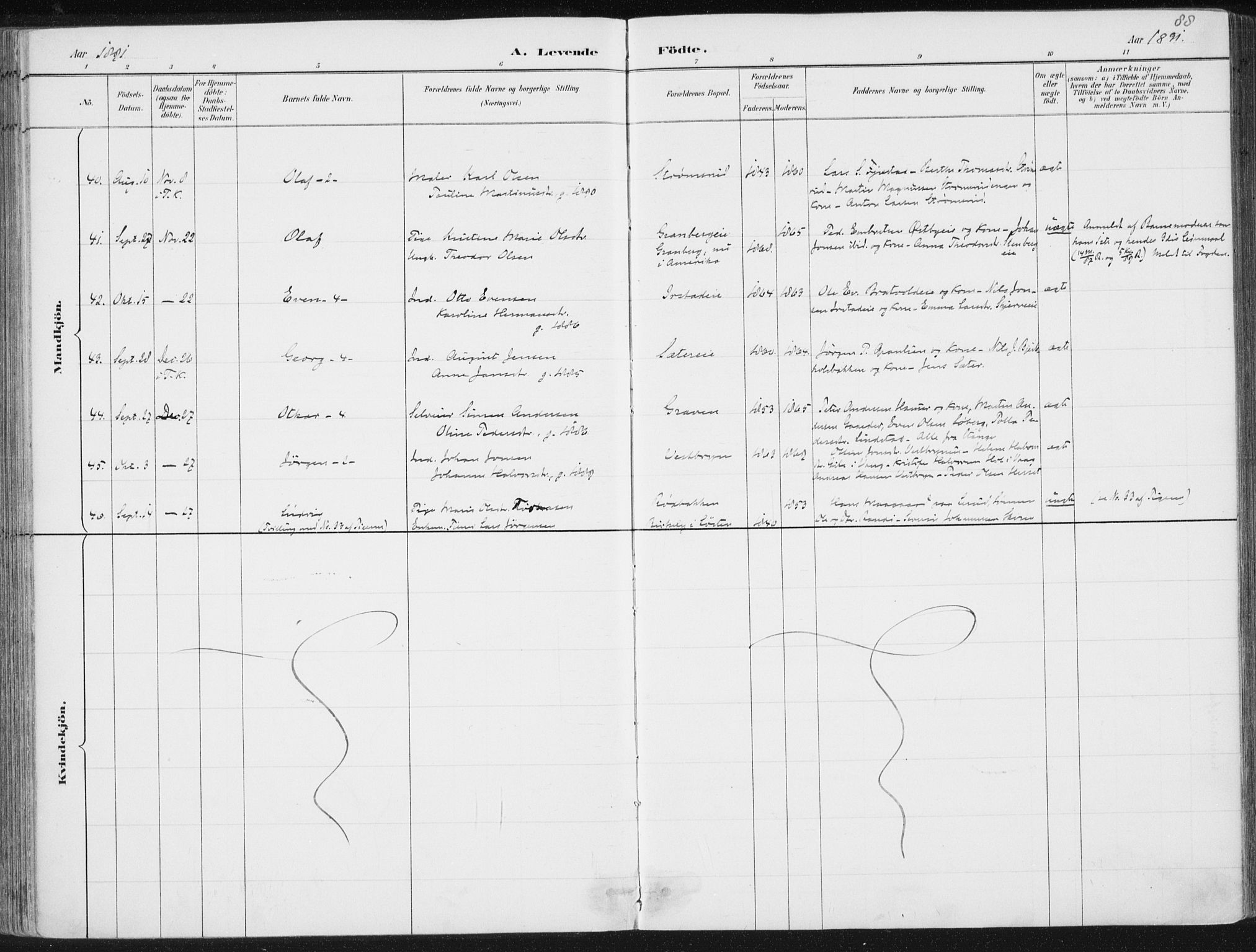 Romedal prestekontor, SAH/PREST-004/K/L0010: Ministerialbok nr. 10, 1880-1895, s. 88