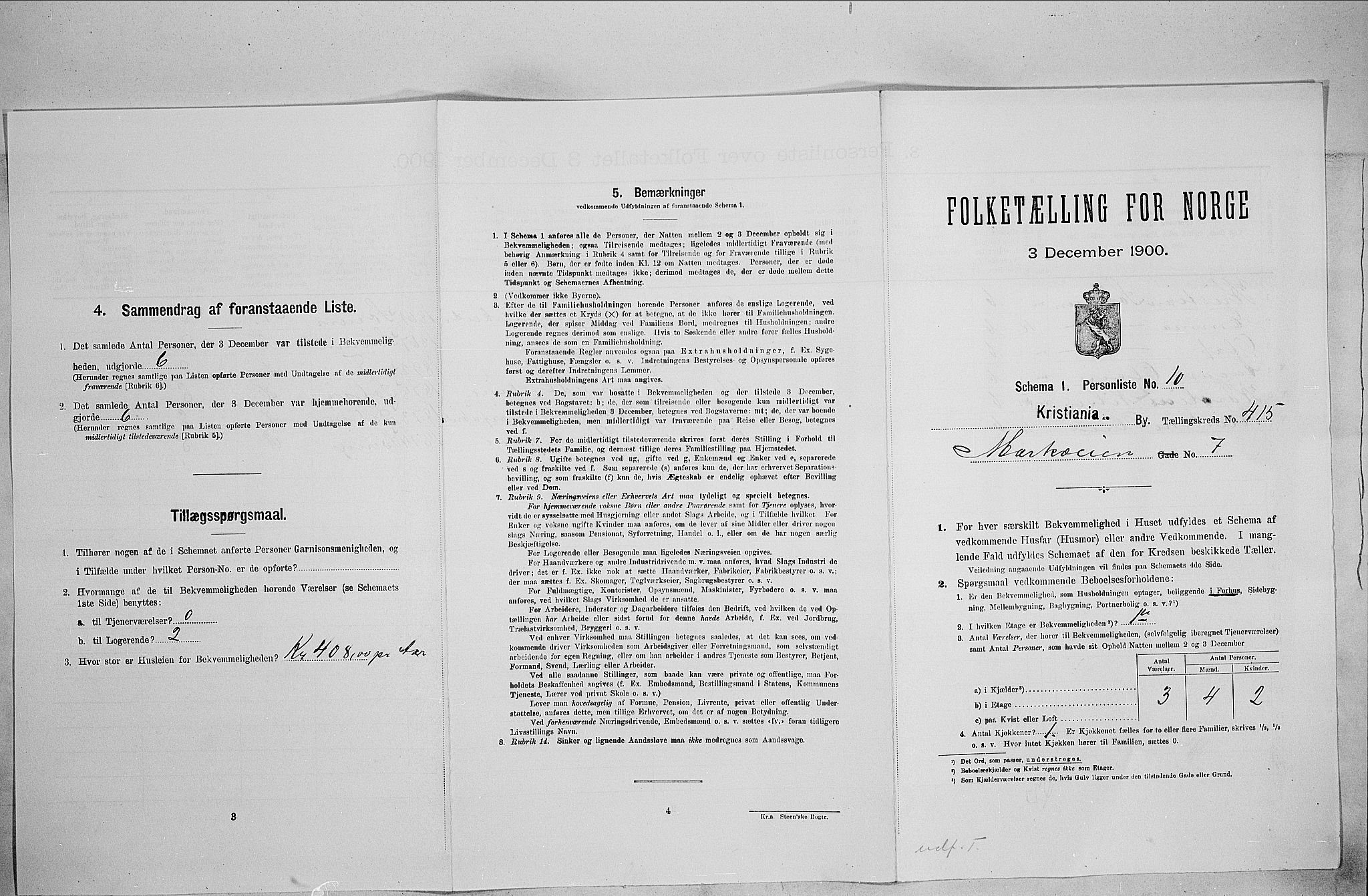 SAO, Folketelling 1900 for 0301 Kristiania kjøpstad, 1900, s. 57478