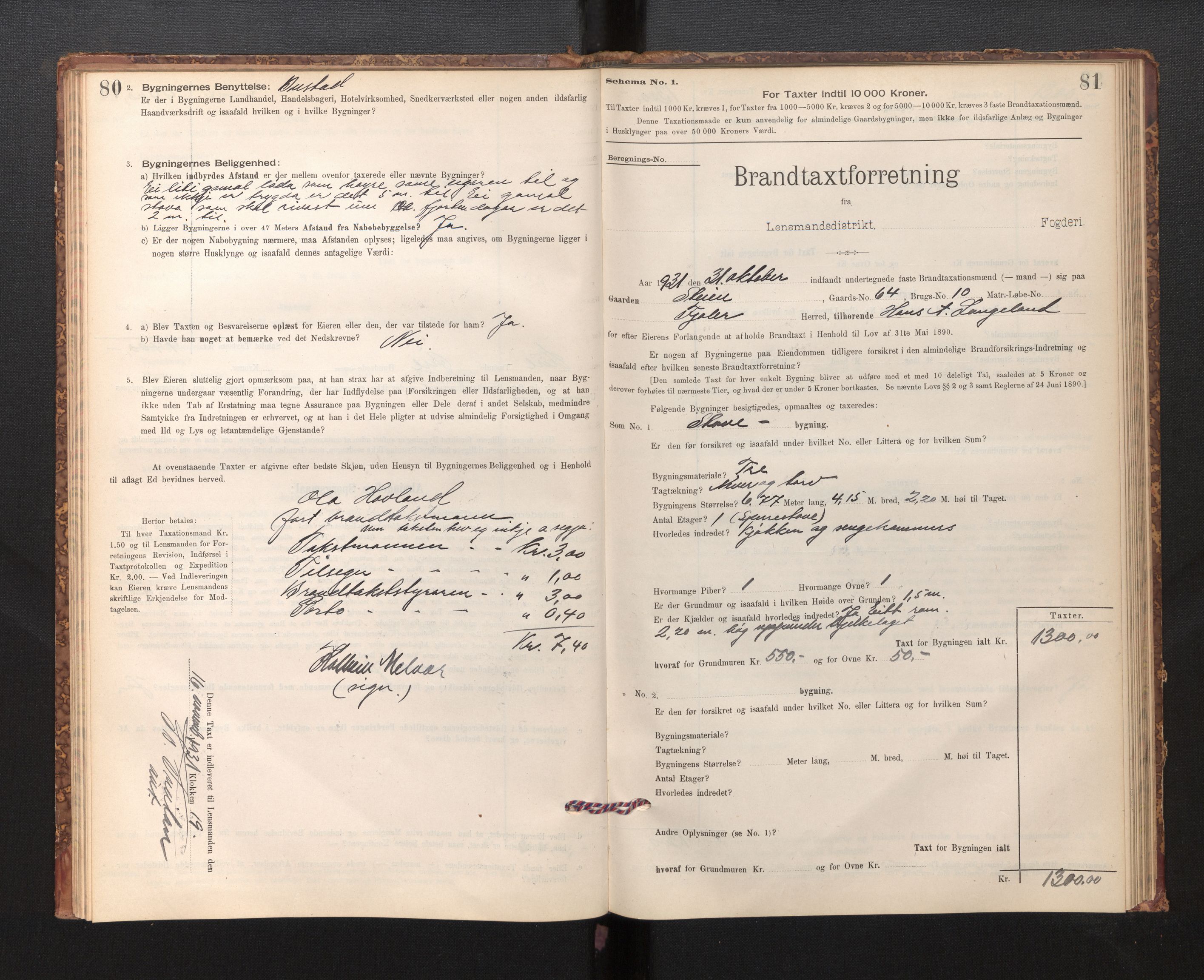 Lensmannen i Fjaler, SAB/A-27201/0012/L0006: Branntakstprotokoll, skjematakst, 1895-1937, s. 80-81