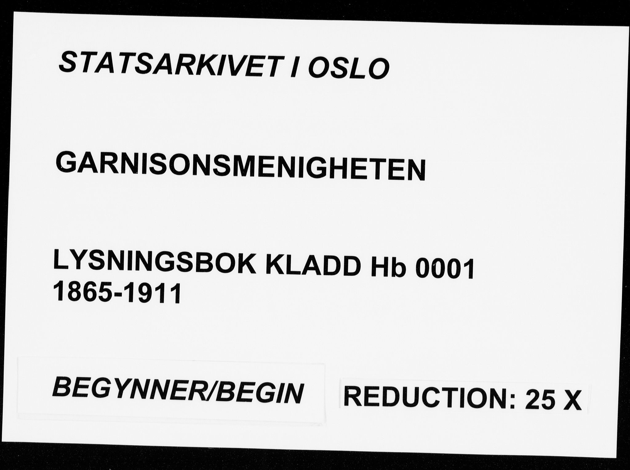Garnisonsmenigheten Kirkebøker, AV/SAO-A-10846/H/Hb/L0001: Lysningsprotokoll nr. II 1, 1865-1911