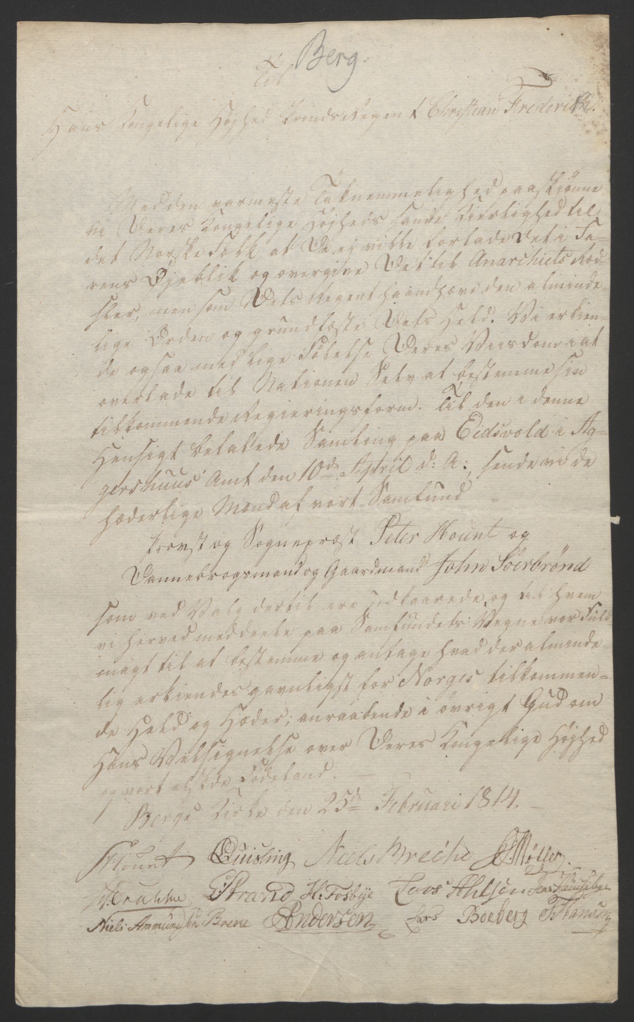 Statsrådssekretariatet, AV/RA-S-1001/D/Db/L0007: Fullmakter for Eidsvollsrepresentantene i 1814. , 1814, s. 142