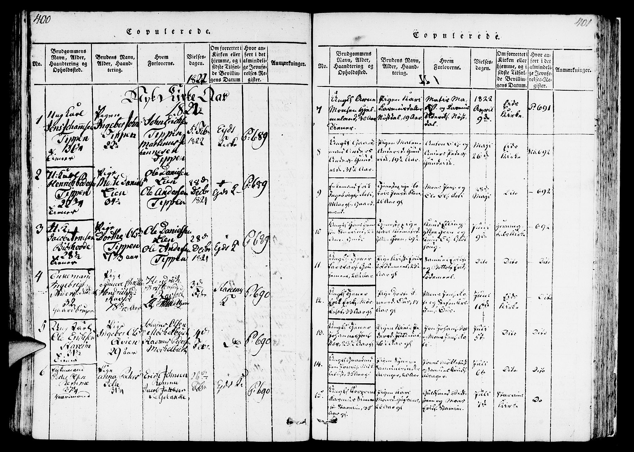 Eid sokneprestembete, AV/SAB-A-82301/H/Haa/Haaa/L0005: Ministerialbok nr. A 5, 1816-1830, s. 400-401