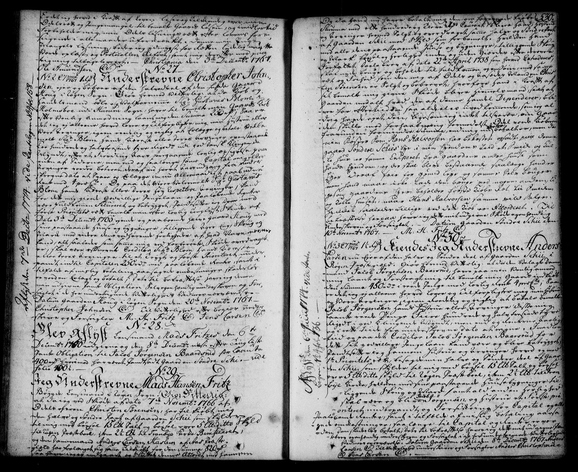 Lier, Røyken og Hurum sorenskriveri, AV/SAKO-A-89/G/Ga/Gaa/L0003: Pantebok nr. III, 1756-1771, s. 530