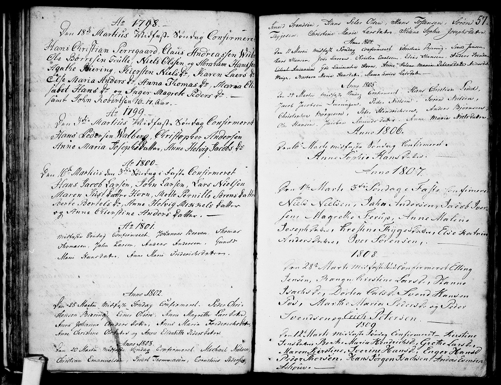 Larvik kirkebøker, SAKO/A-352/F/Fb/L0001: Ministerialbok nr. II 1, 1779-1817, s. 57