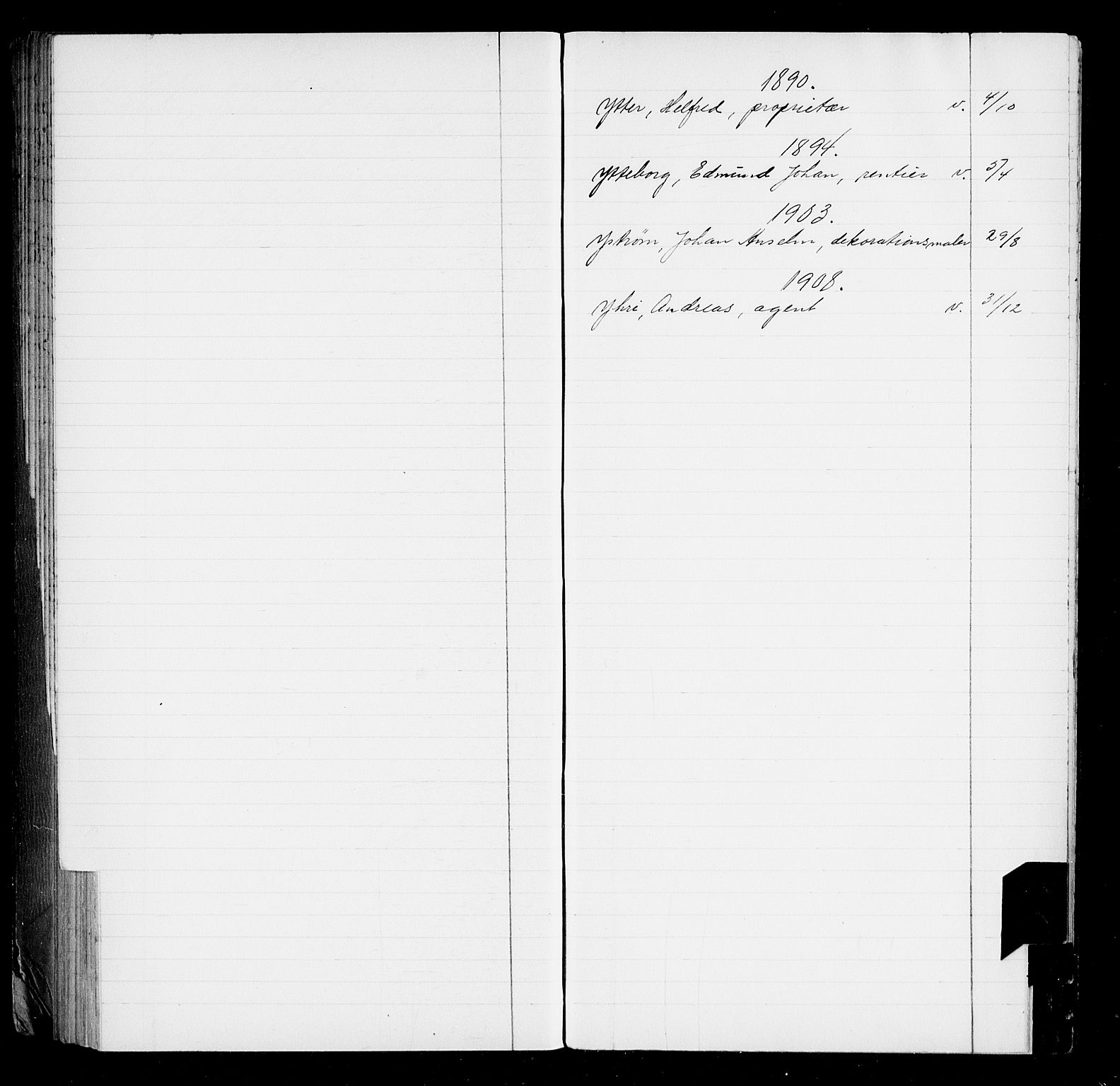 Oslo byfogd avd. I, AV/SAO-A-10220/L/La/L0001: Register - Vigsler og testamenter, 1886-1910, s. 126