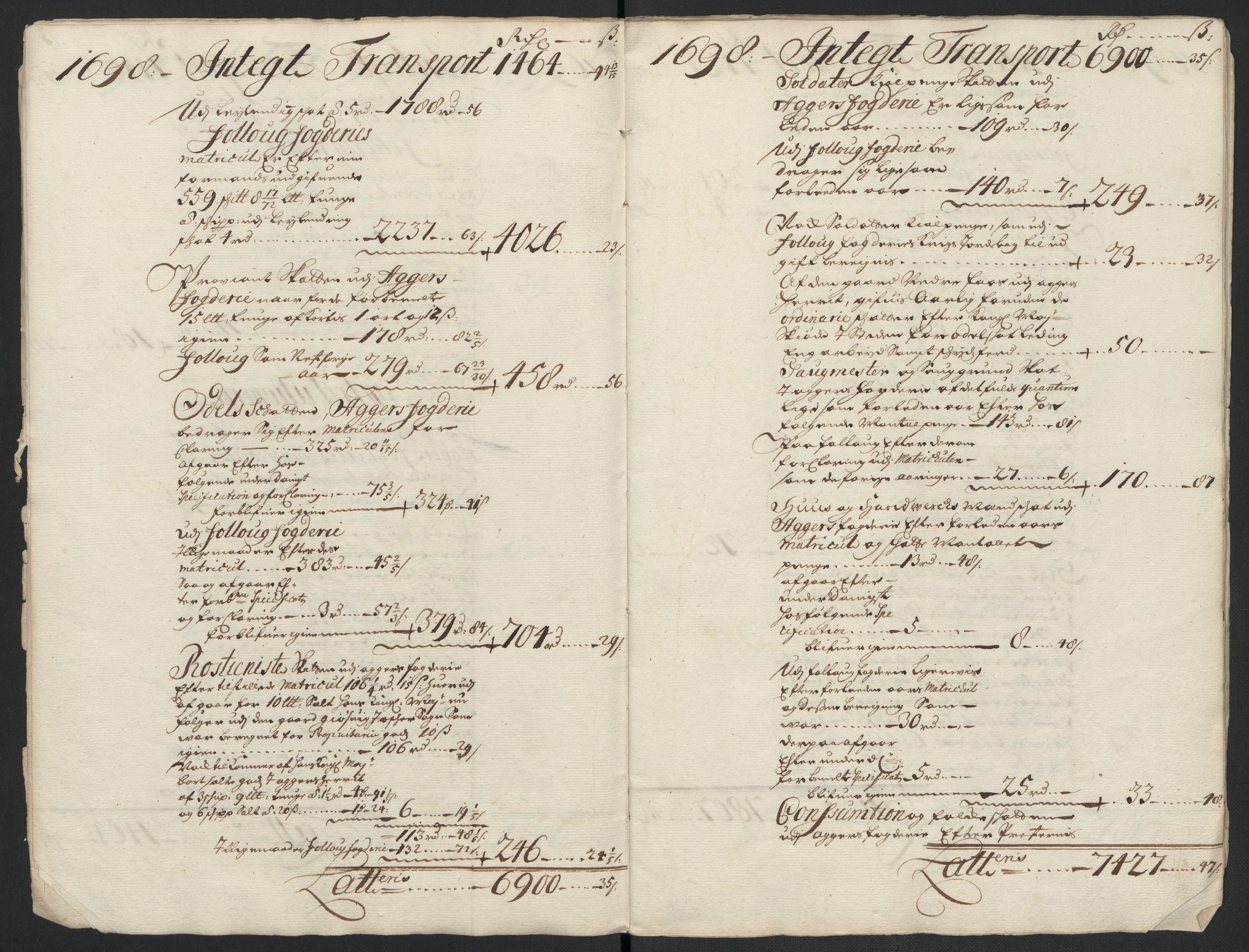 Rentekammeret inntil 1814, Reviderte regnskaper, Fogderegnskap, AV/RA-EA-4092/R10/L0441: Fogderegnskap Aker og Follo, 1698, s. 7