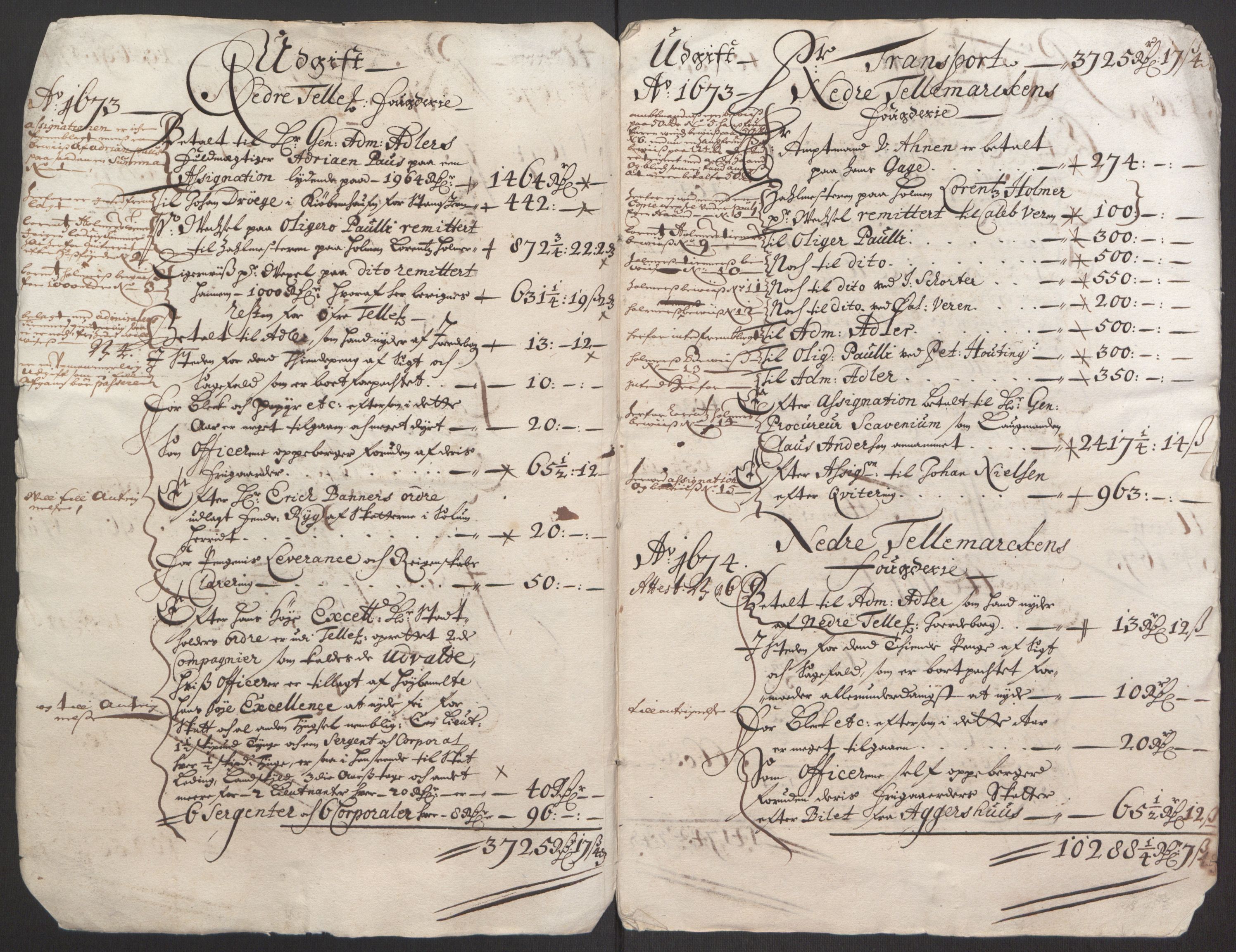 Rentekammeret inntil 1814, Reviderte regnskaper, Fogderegnskap, RA/EA-4092/R35/L2061: Fogderegnskap Øvre og Nedre Telemark, 1673-1674, s. 5