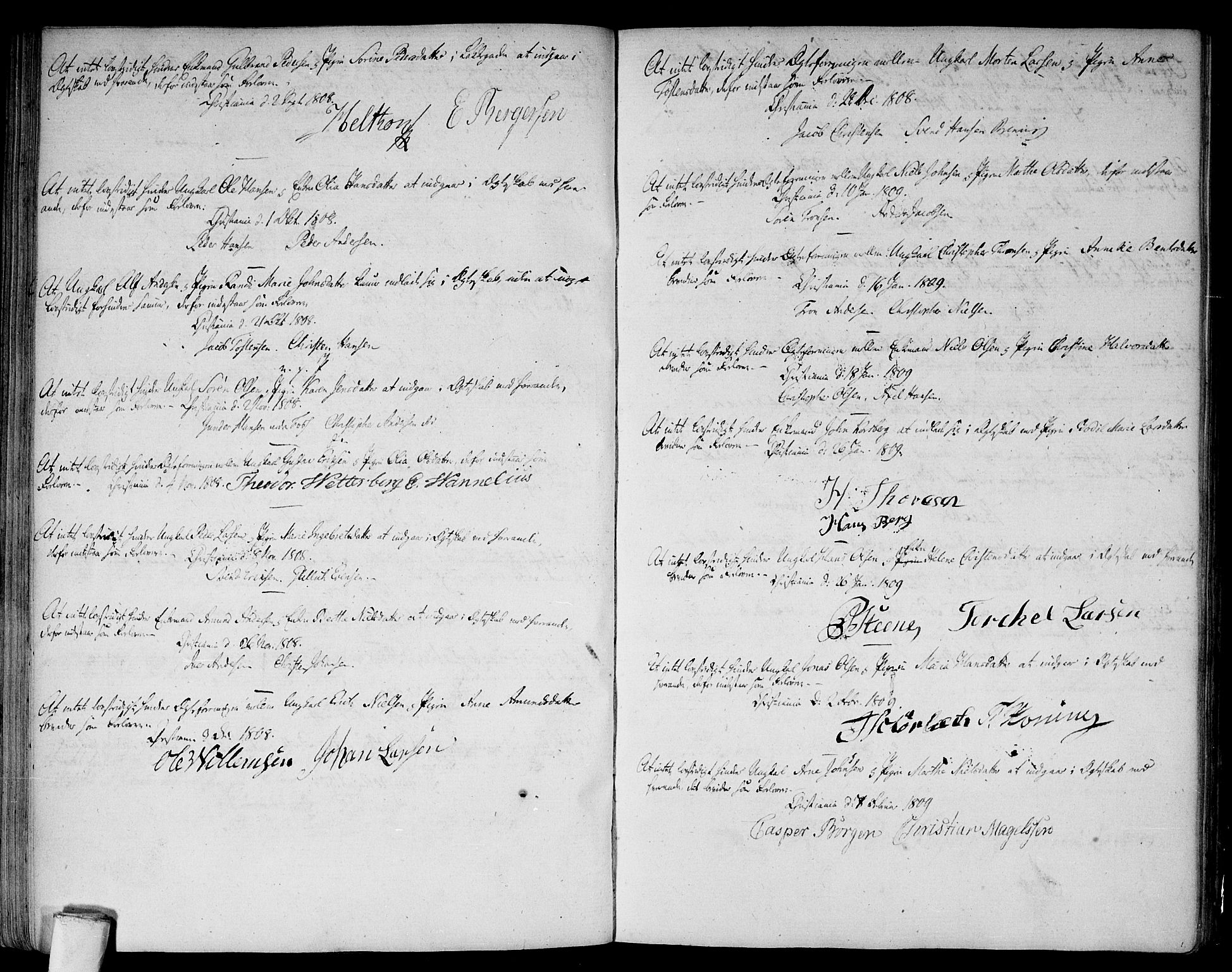 Aker prestekontor kirkebøker, SAO/A-10861/L/L0005: Forlovererklæringer nr. 5, 1796-1821