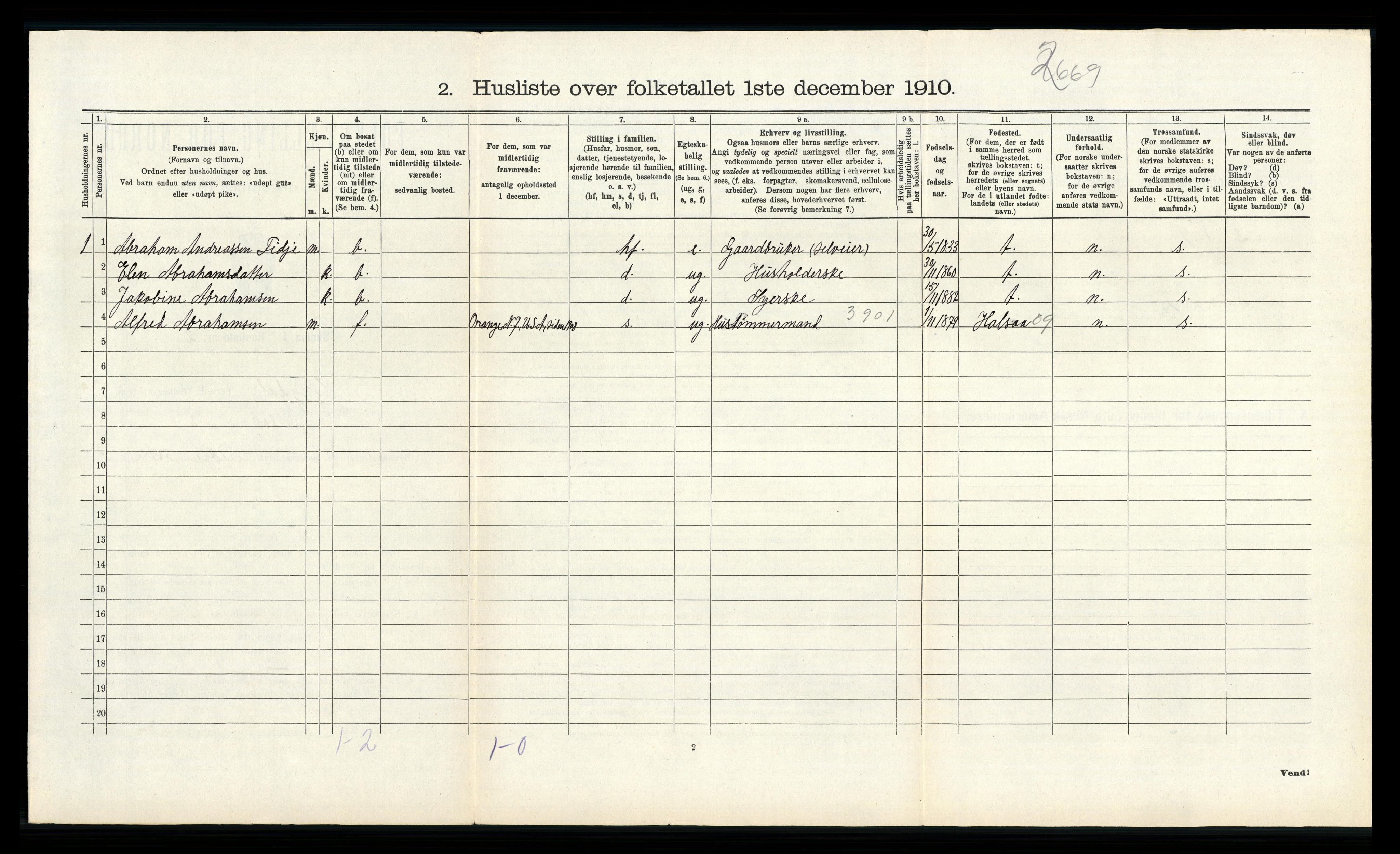 RA, Folketelling 1910 for 1032 Lyngdal herred, 1910, s. 627