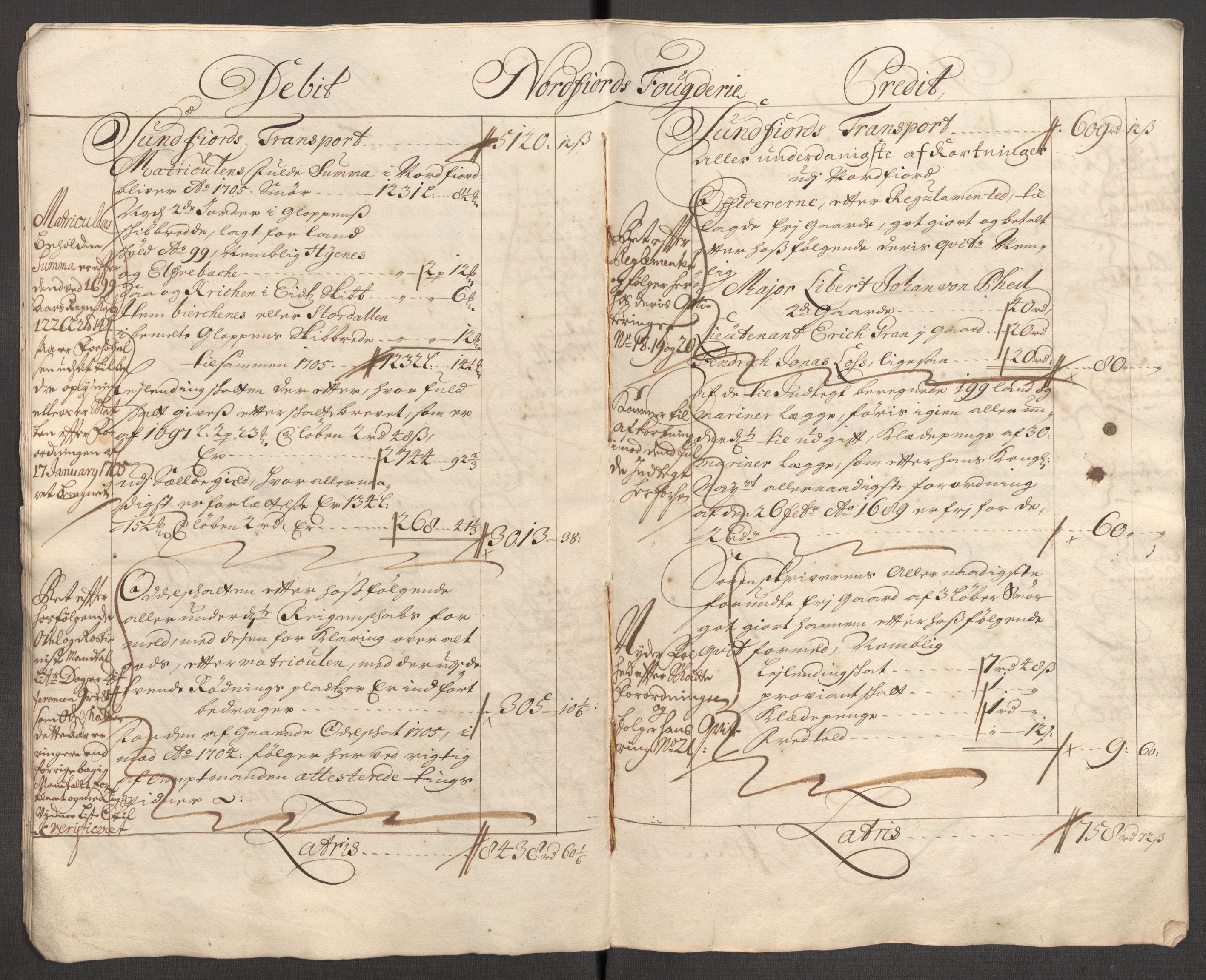 Rentekammeret inntil 1814, Reviderte regnskaper, Fogderegnskap, AV/RA-EA-4092/R53/L3429: Fogderegnskap Sunn- og Nordfjord, 1705, s. 11