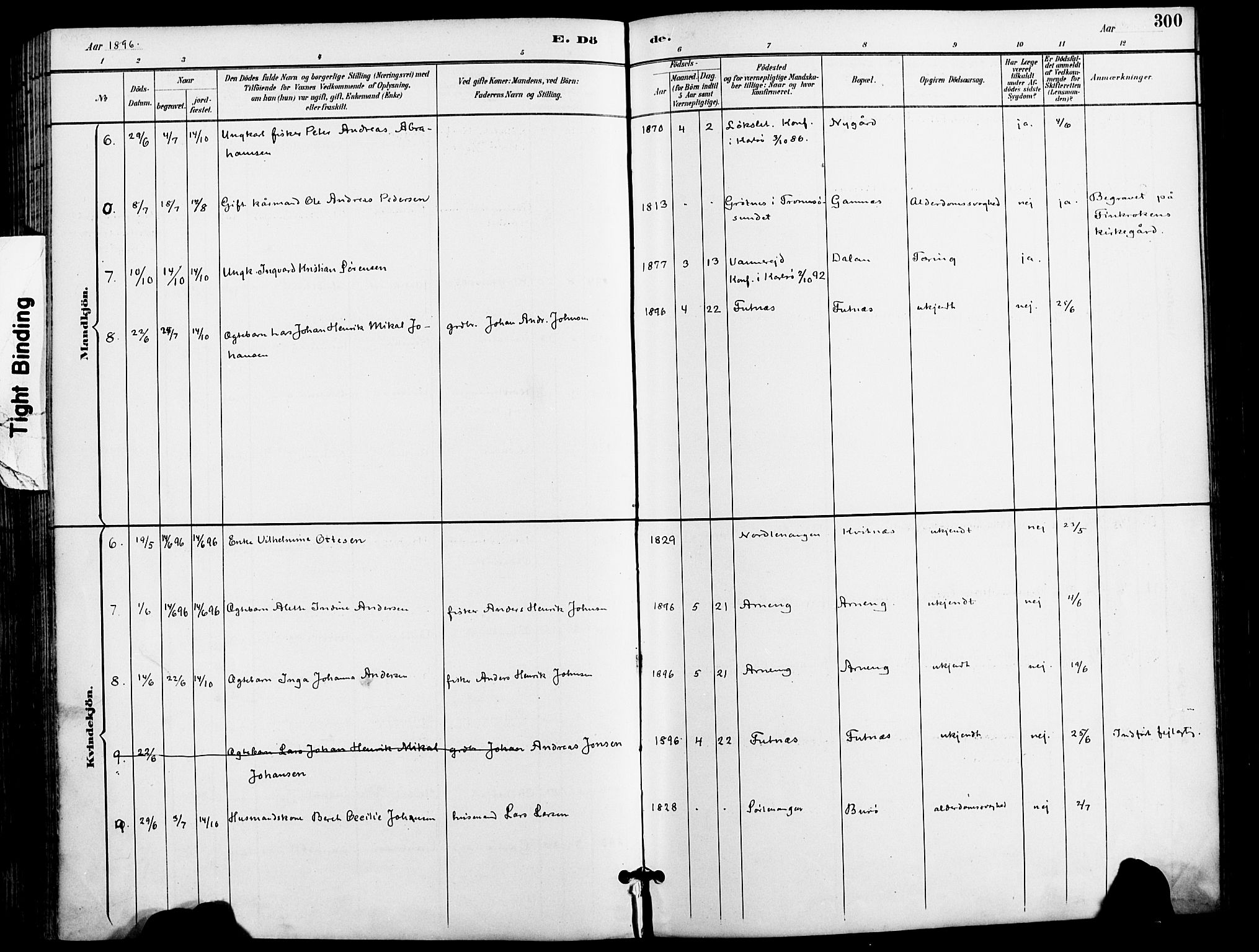 Karlsøy sokneprestembete, SATØ/S-1299/H/Ha/Haa/L0007kirke: Ministerialbok nr. 7, 1891-1902, s. 300