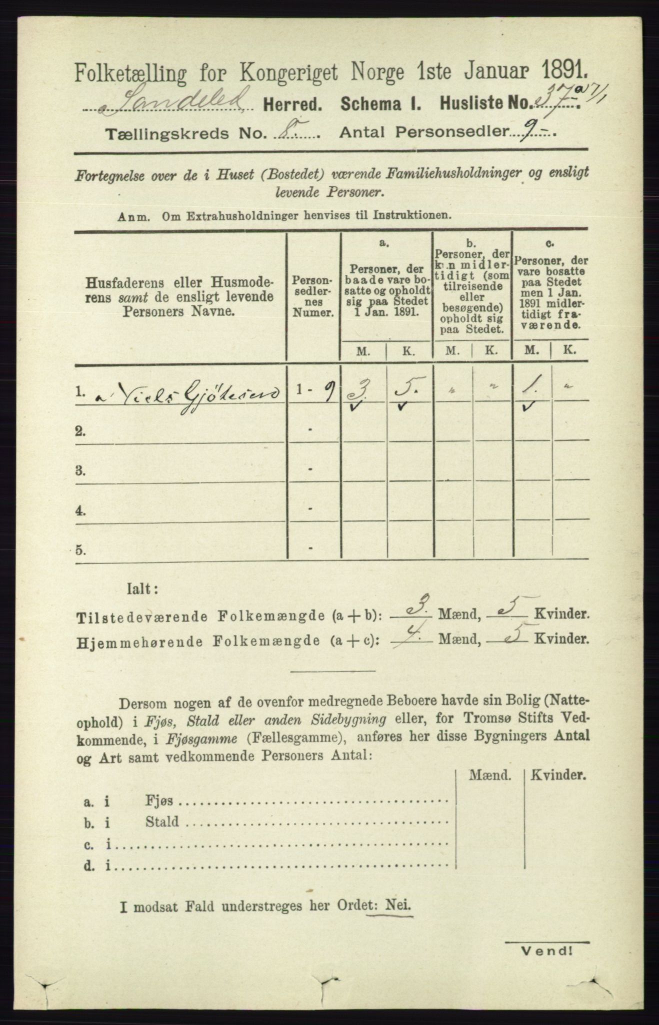 RA, Folketelling 1891 for 0913 Søndeled herred, 1891, s. 2562