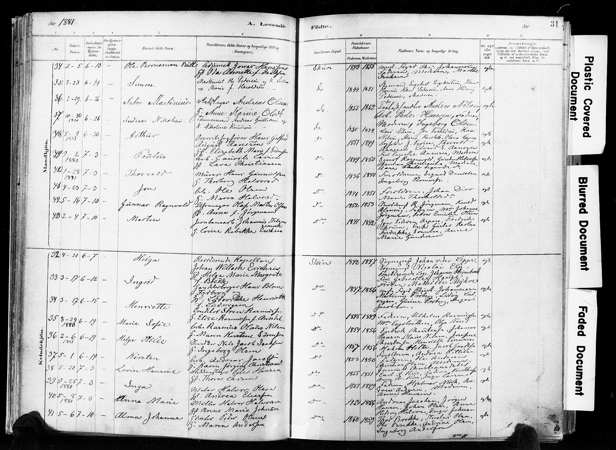 Skien kirkebøker, AV/SAKO-A-302/F/Fa/L0009: Ministerialbok nr. 9, 1878-1890, s. 31