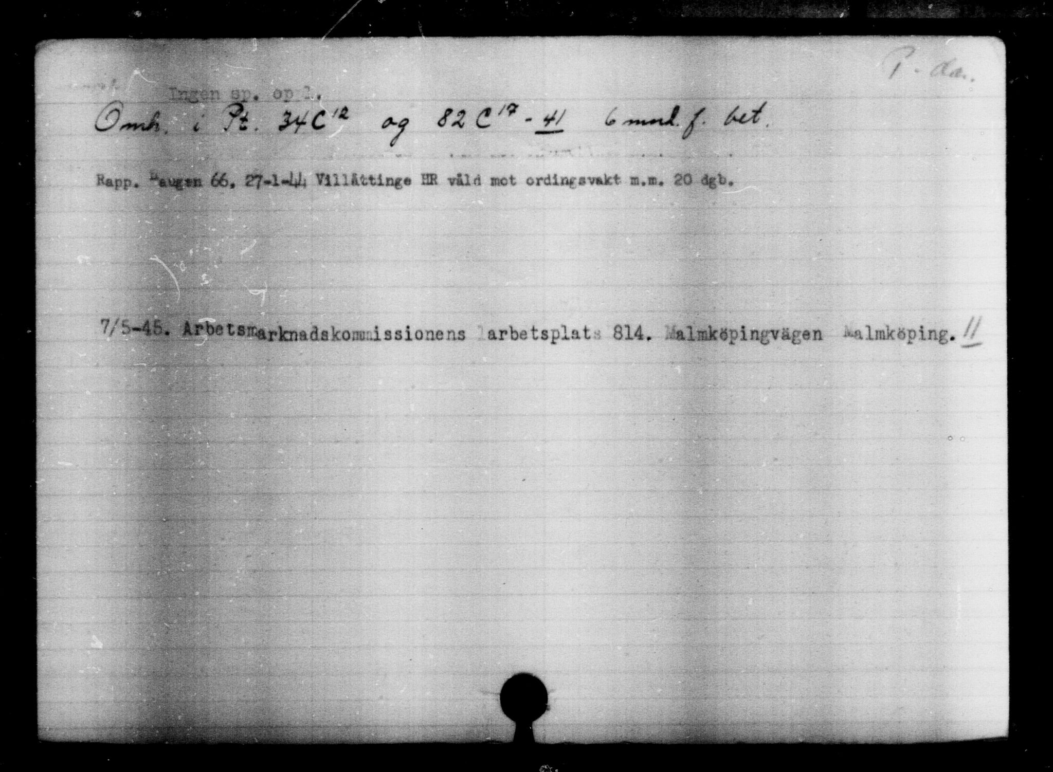 Den Kgl. Norske Legasjons Flyktningskontor, AV/RA-S-6753/V/Va/L0004: Kjesäterkartoteket.  Flyktningenr. 3496-6610, 1940-1945, s. 2787
