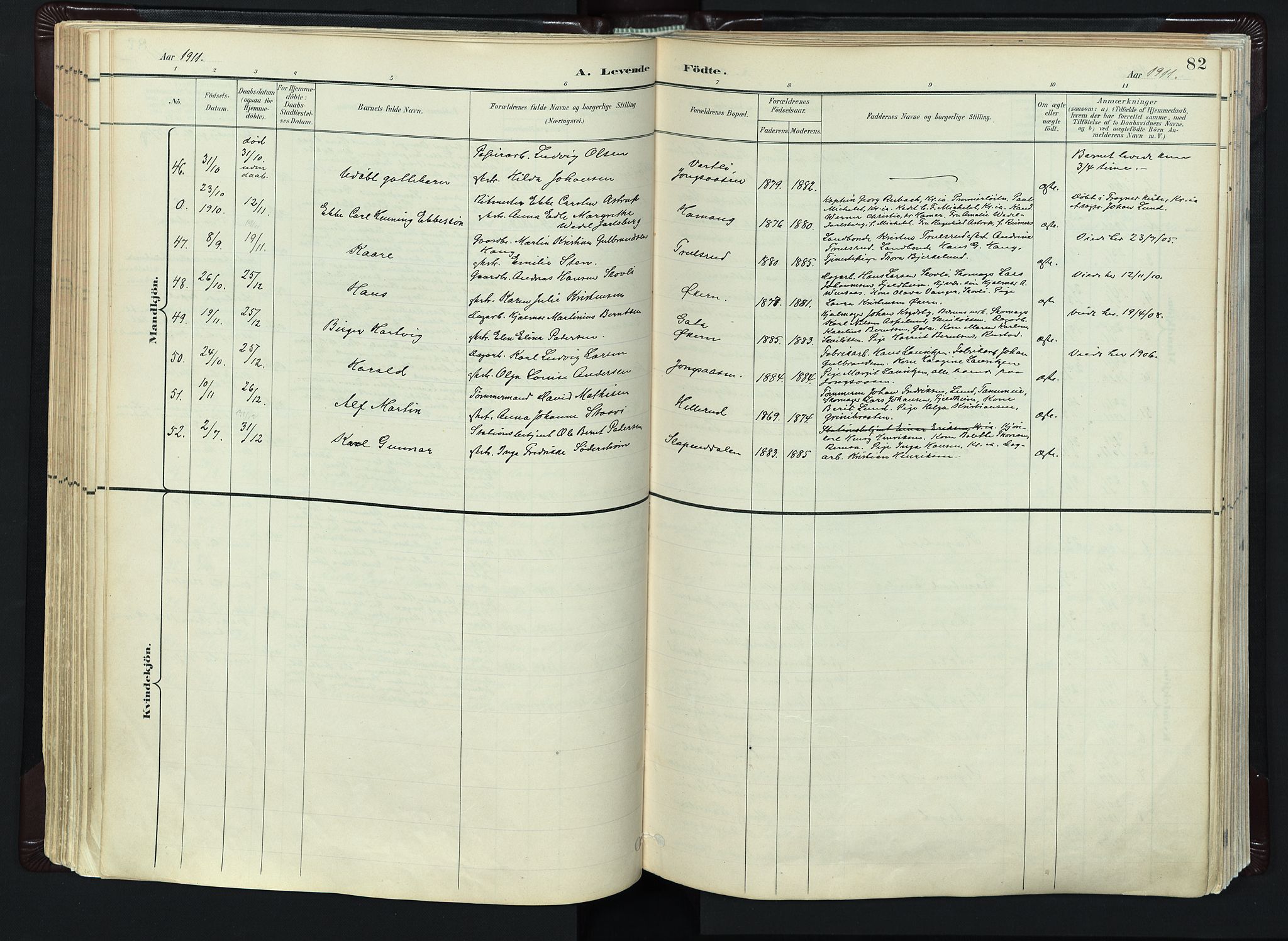 Vestre Bærum prestekontor Kirkebøker, AV/SAO-A-10209a/F/Fa/L0001: Ministerialbok nr. 1, 1896-1923, s. 82